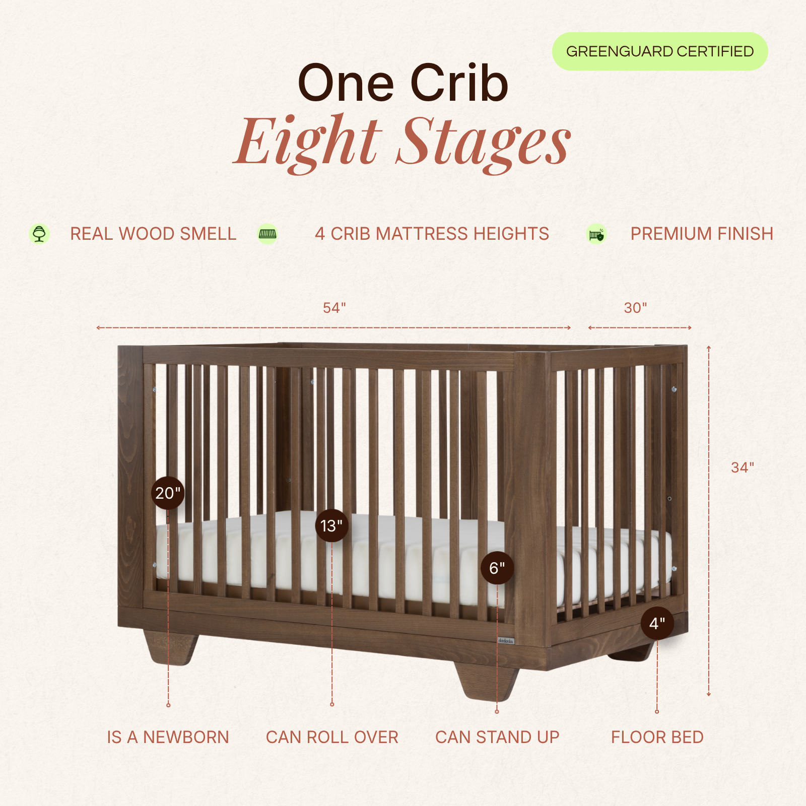 dadada Baby Spirit 8-in-1 Convertible Crib