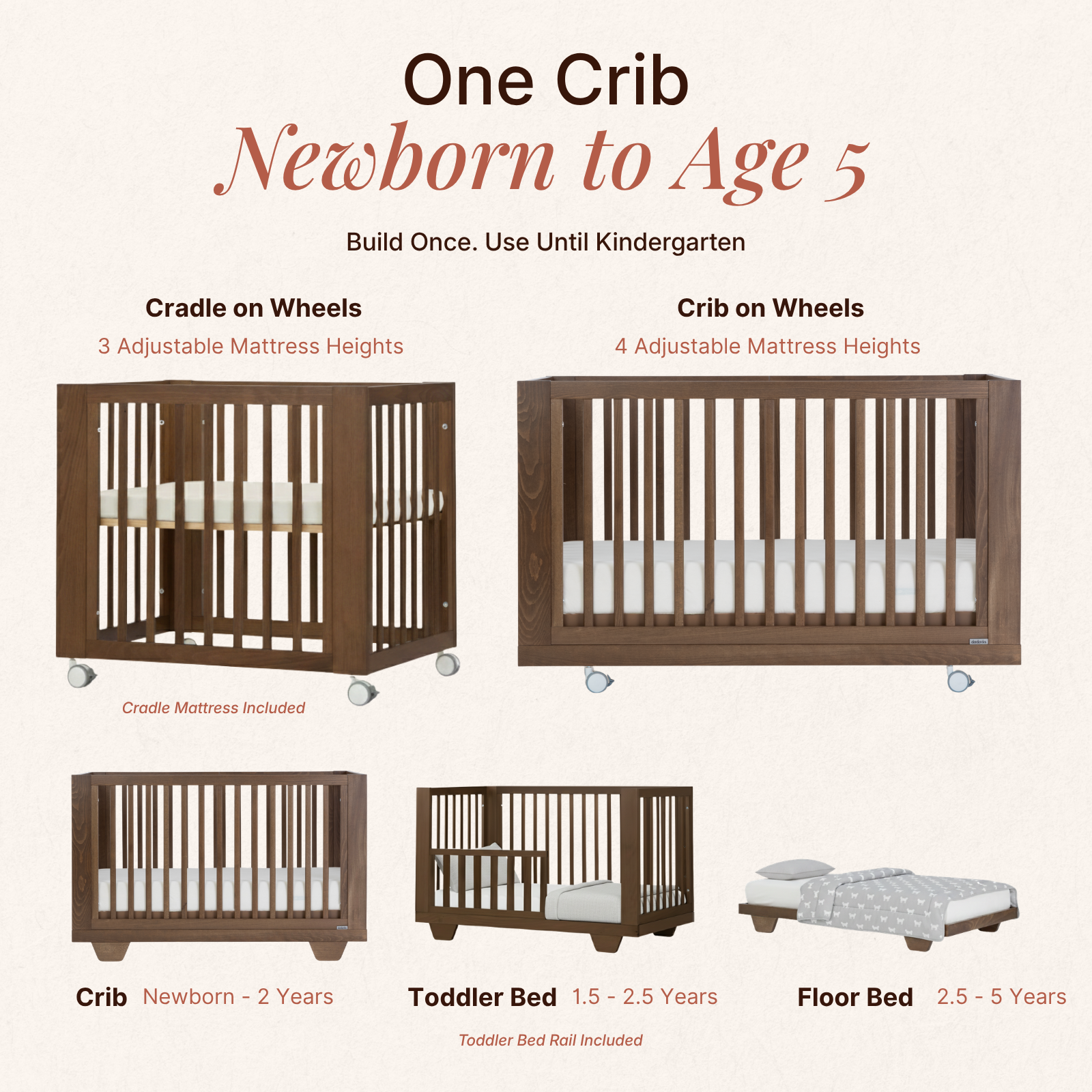 dadada Baby Spirit 8-in-1 Convertible Crib