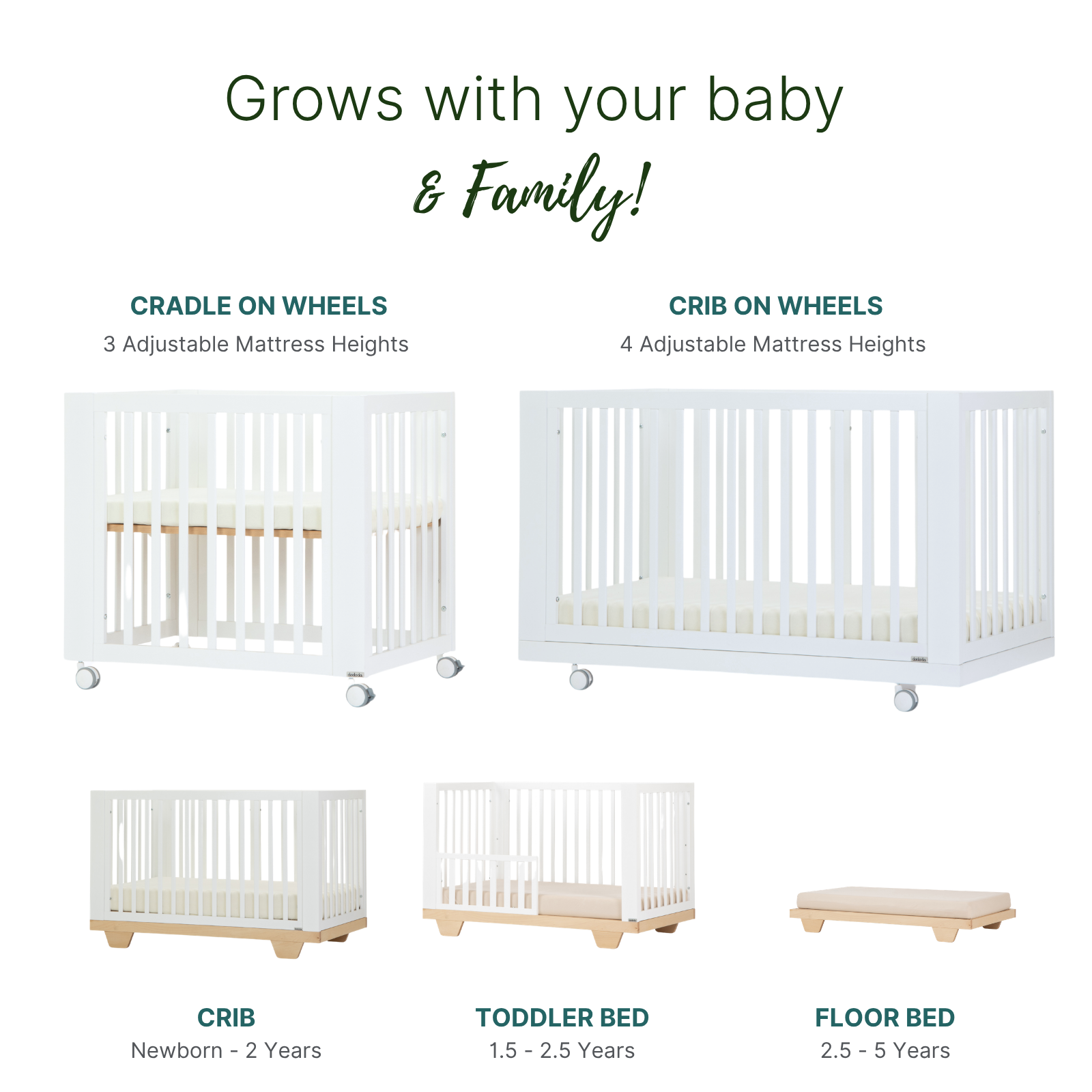 dadada Baby Spirit 8-in-1 Convertible Crib