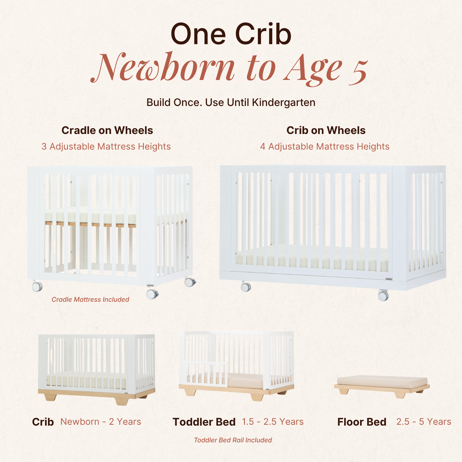 dadada Baby Spirit 8-in-1 Convertible Crib