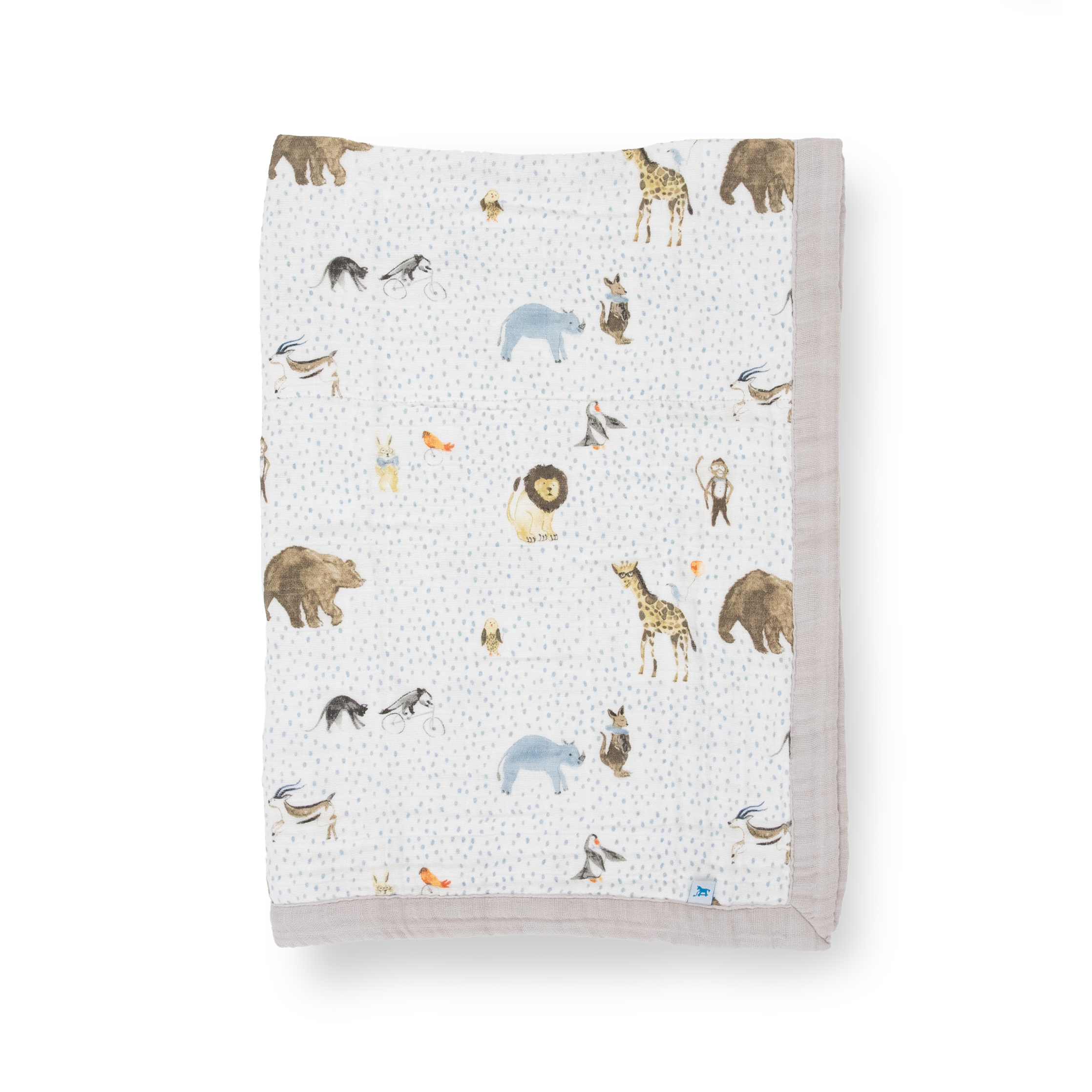 Cotton Muslin Baby Quilt - Party Animals