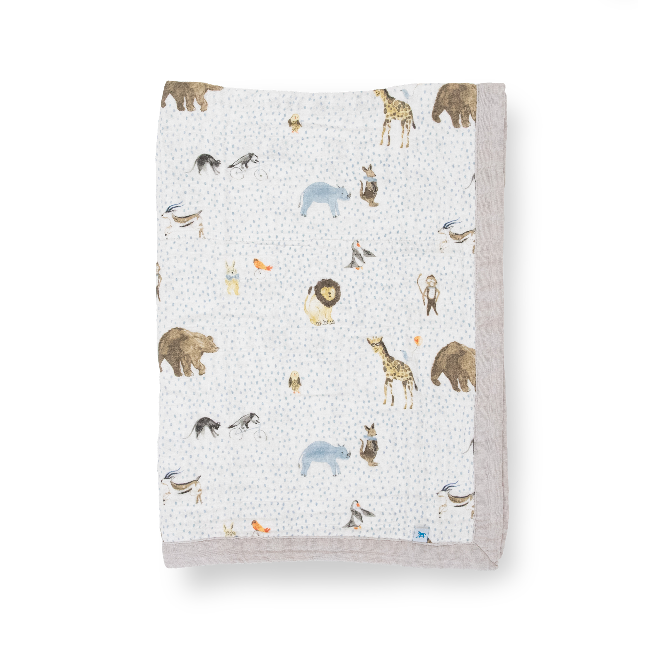 Cotton Muslin Baby Quilt Party Animals Little Unicorn USA