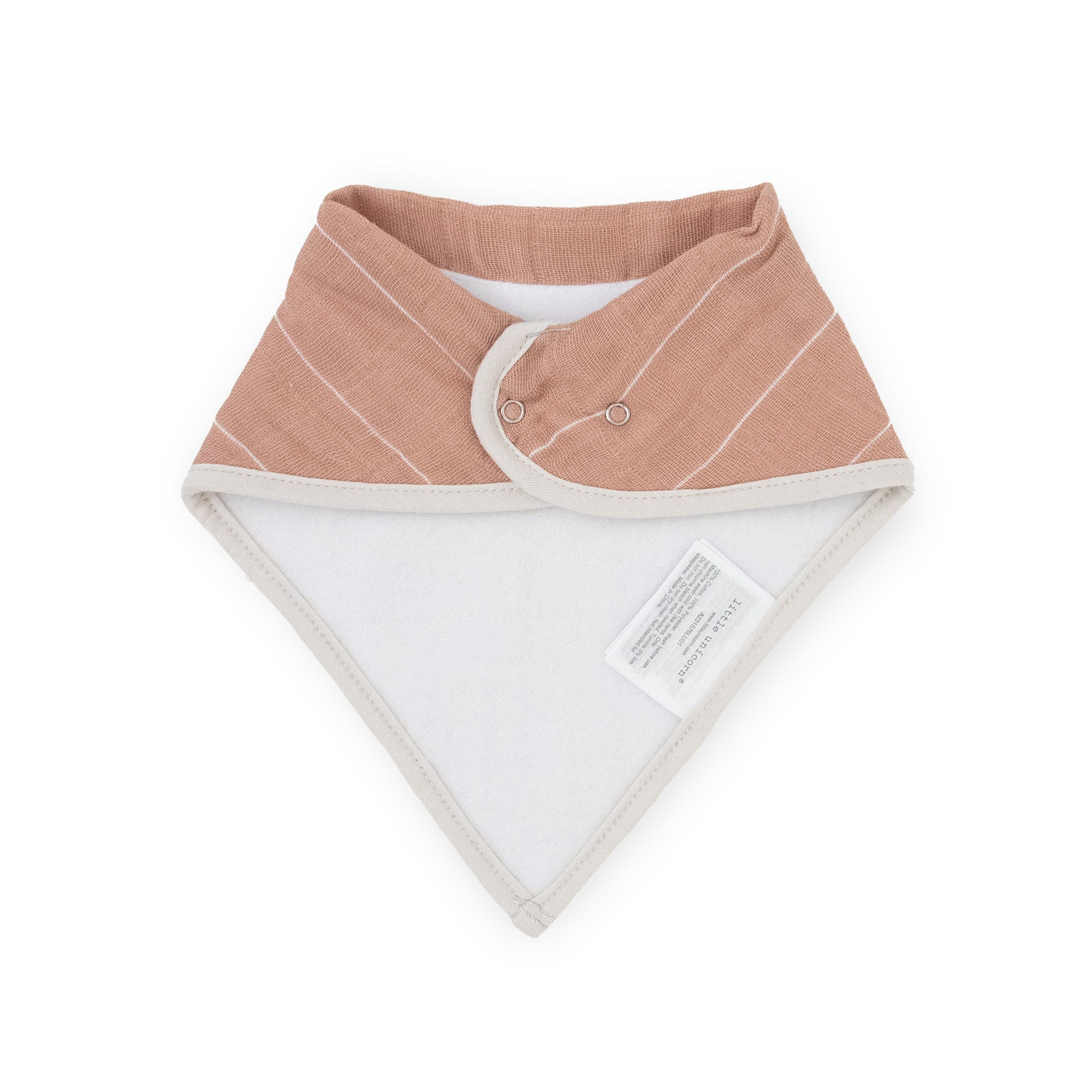 Cotton Muslin Fleece Bandana Bib 4 Pack Mauve Stripe