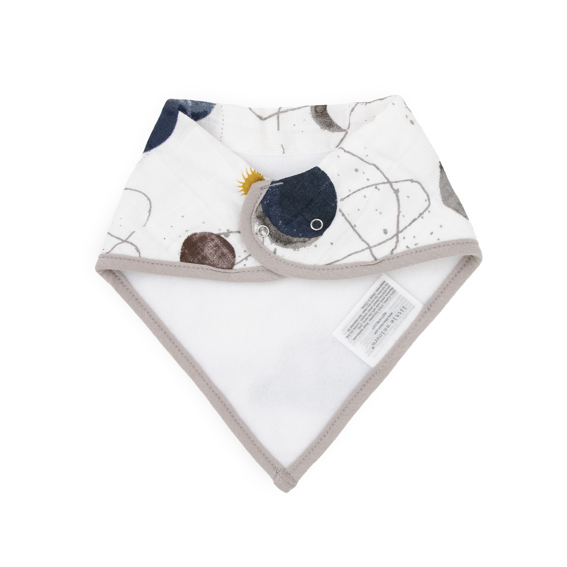 Cotton Muslin + Fleece Bandana Bib 4 Pack - Planetary