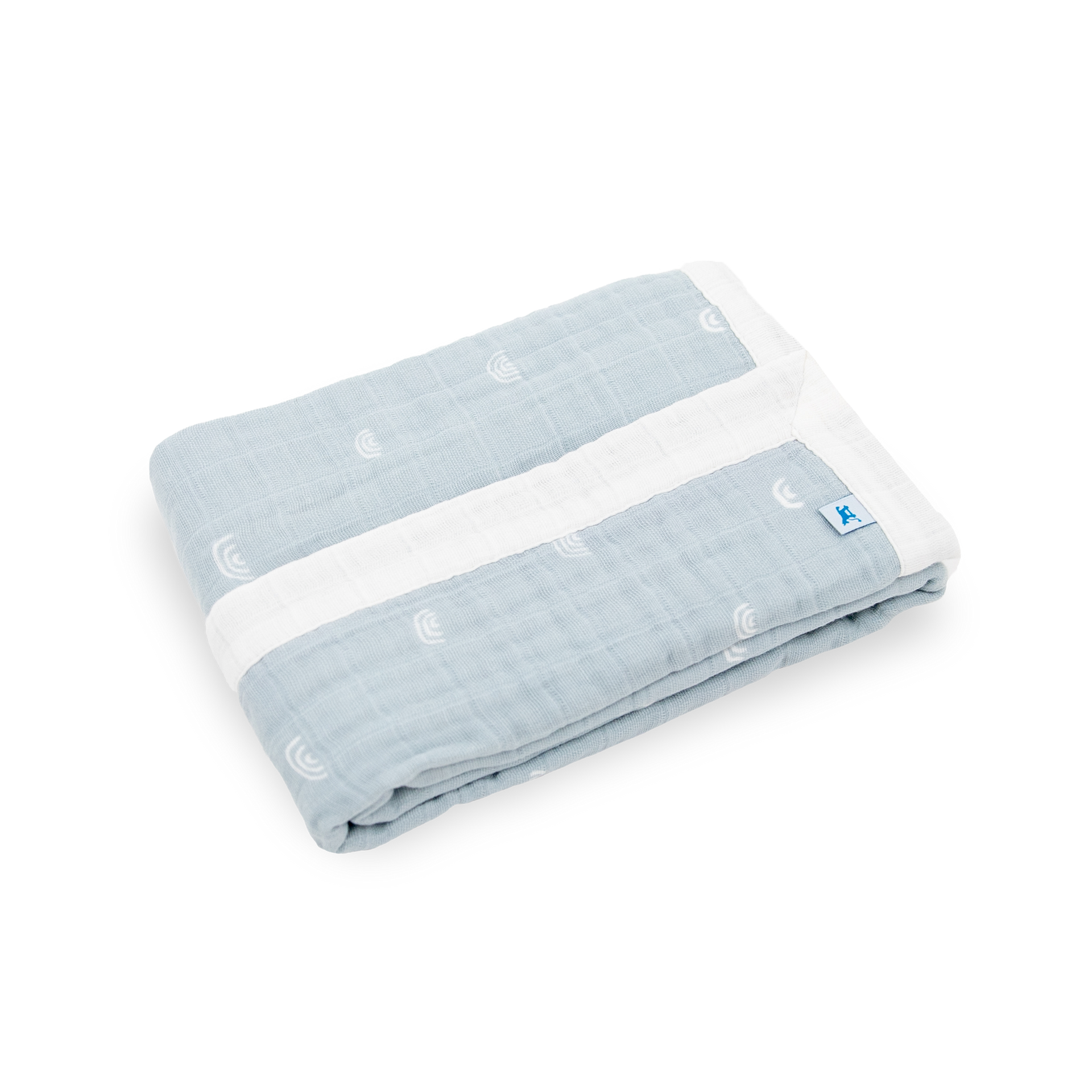 Cotton Muslin Baby Quilt Blue Rainbow Little Unicorn USA