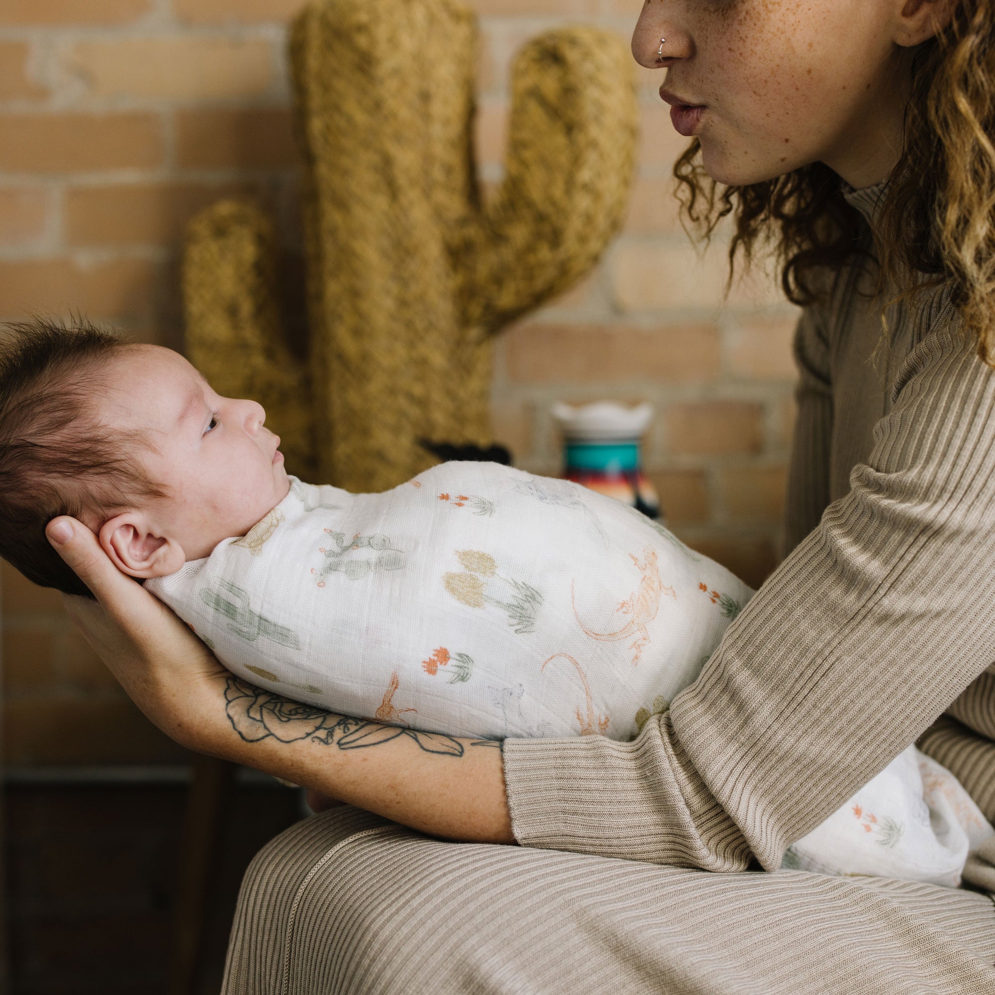 Cotton Muslin Swaddle Blanket - Desert Night