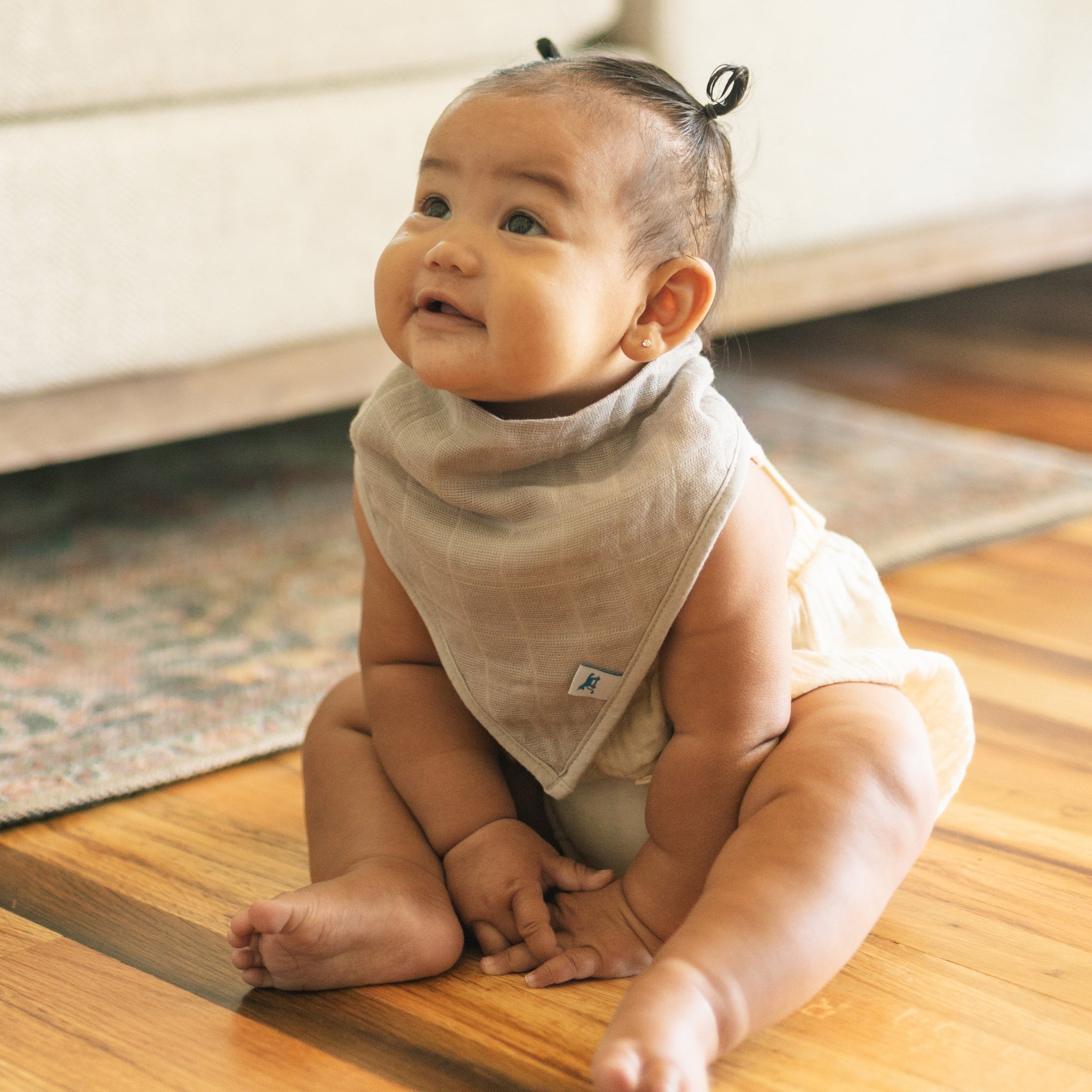 Cotton Muslin + Fleece Bandana Bib 4 Pack - Sea