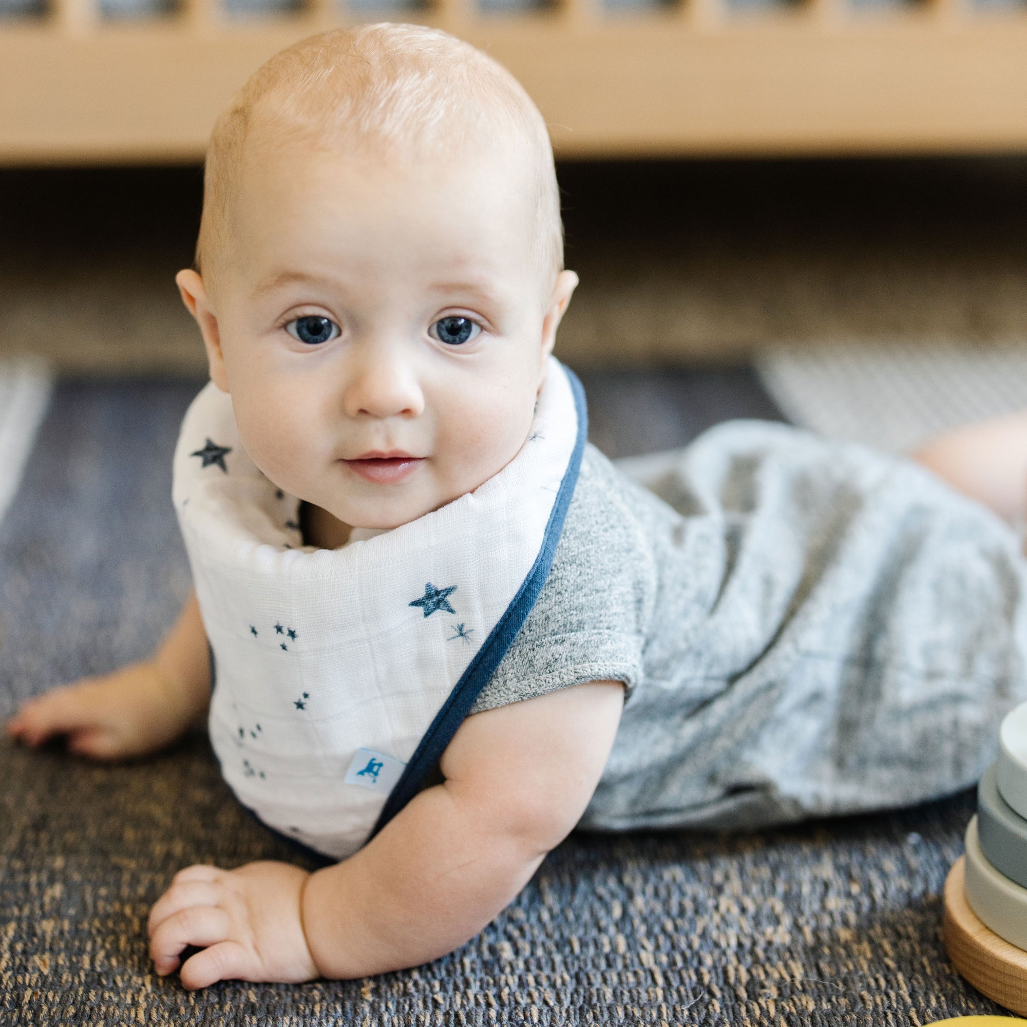 Cotton Muslin + Fleece Bandana Bib 4 Pack - Planetary