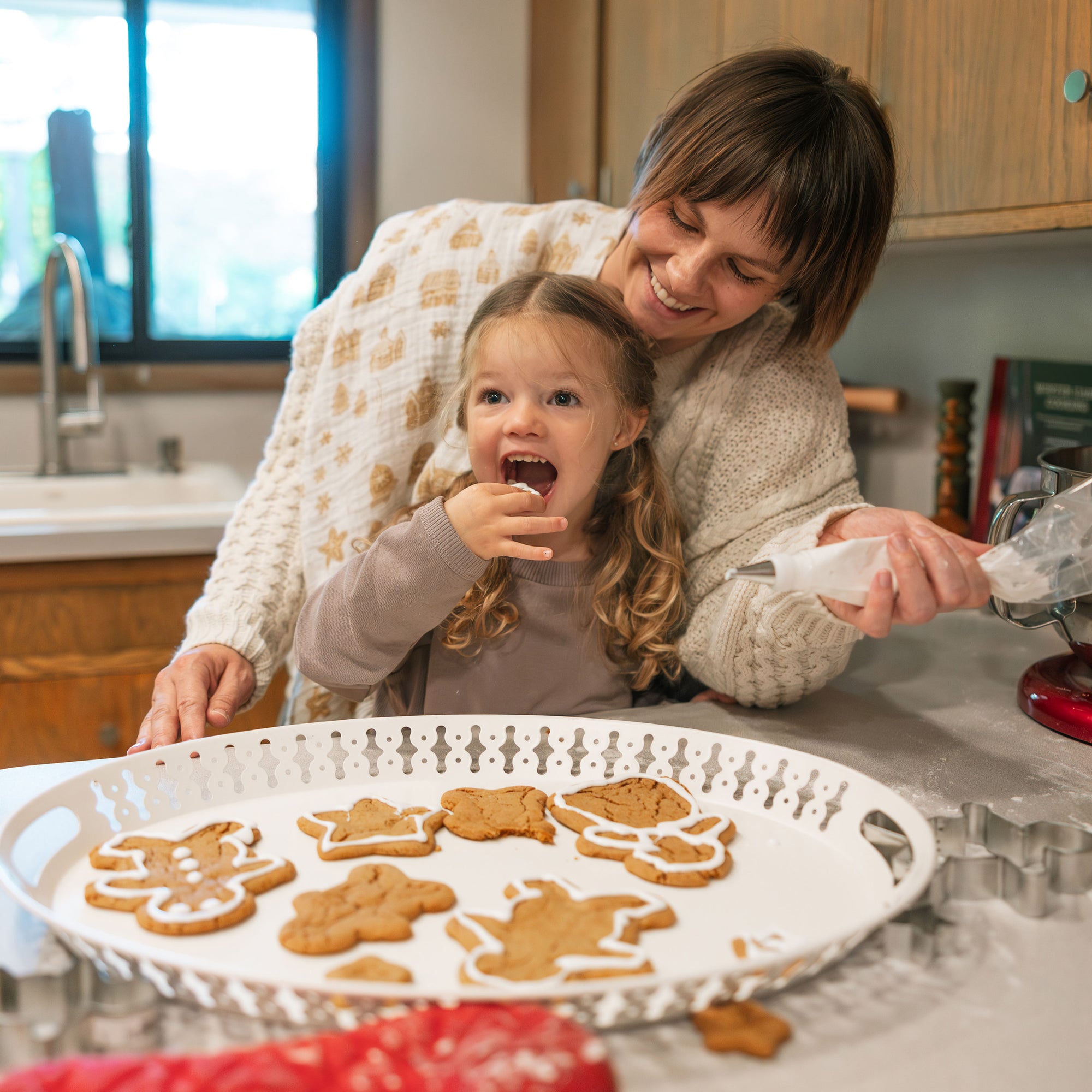 Cotton Muslin Swaddle Blanket - Gingerbread Village