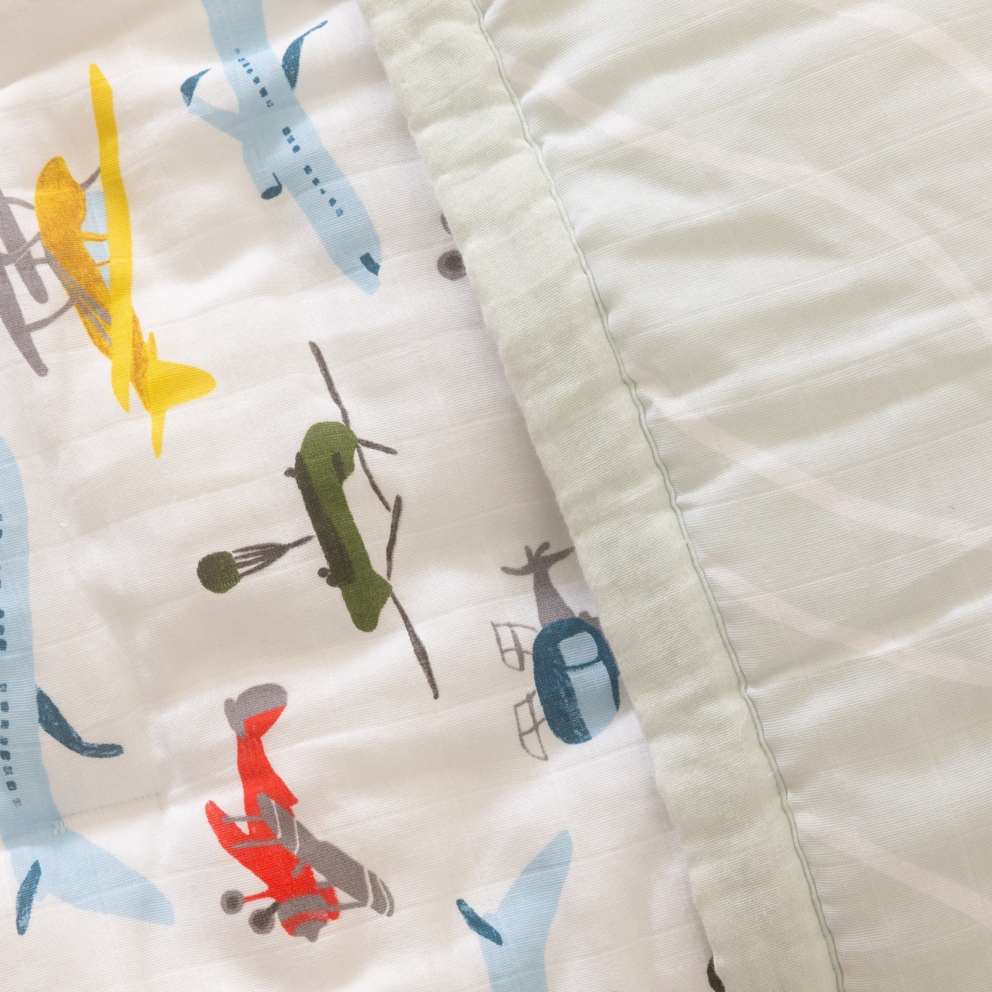 Cotton Muslin Toddler Bedding 3 Piece Set - Air Show