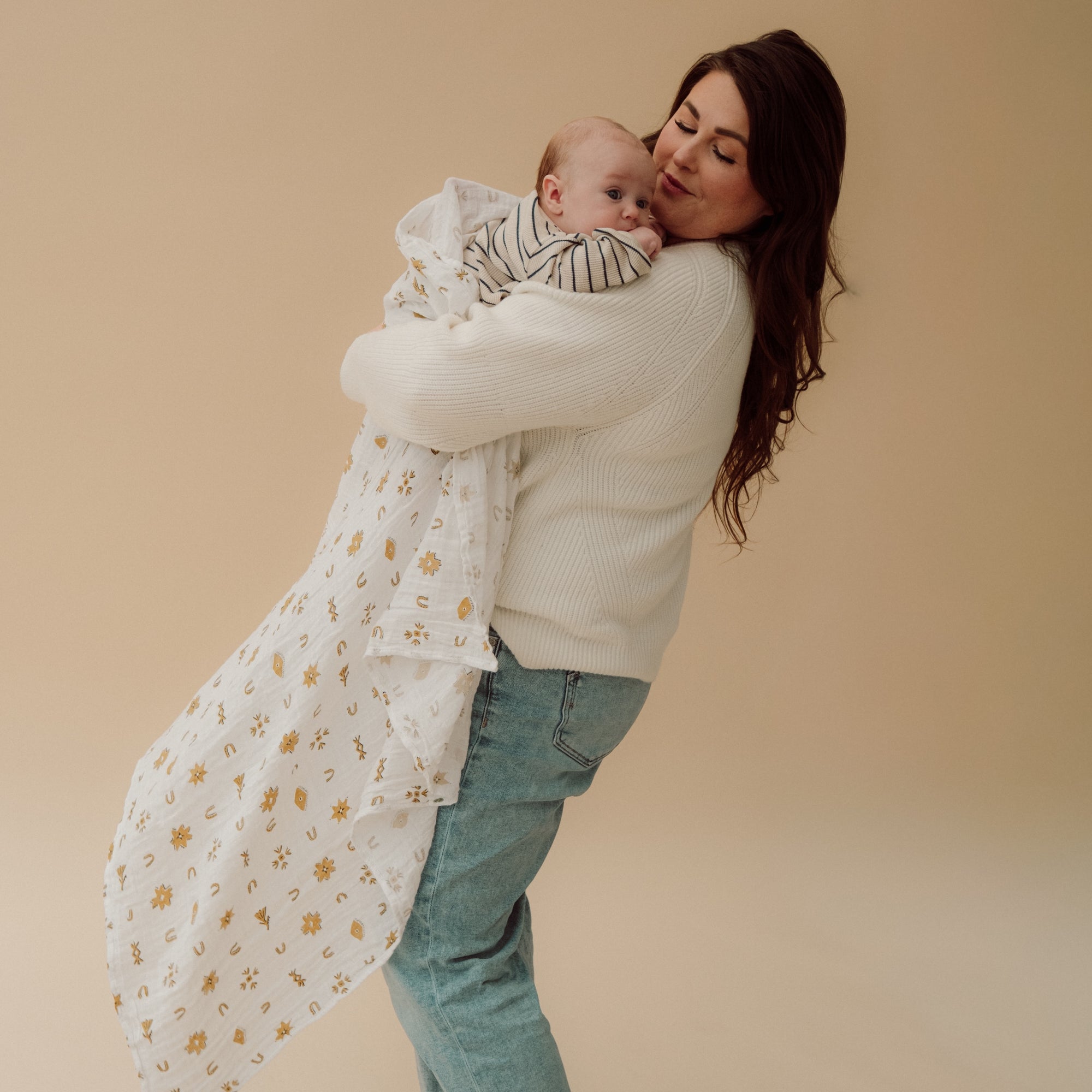 Cotton Muslin Swaddle Blanket - Conchos
