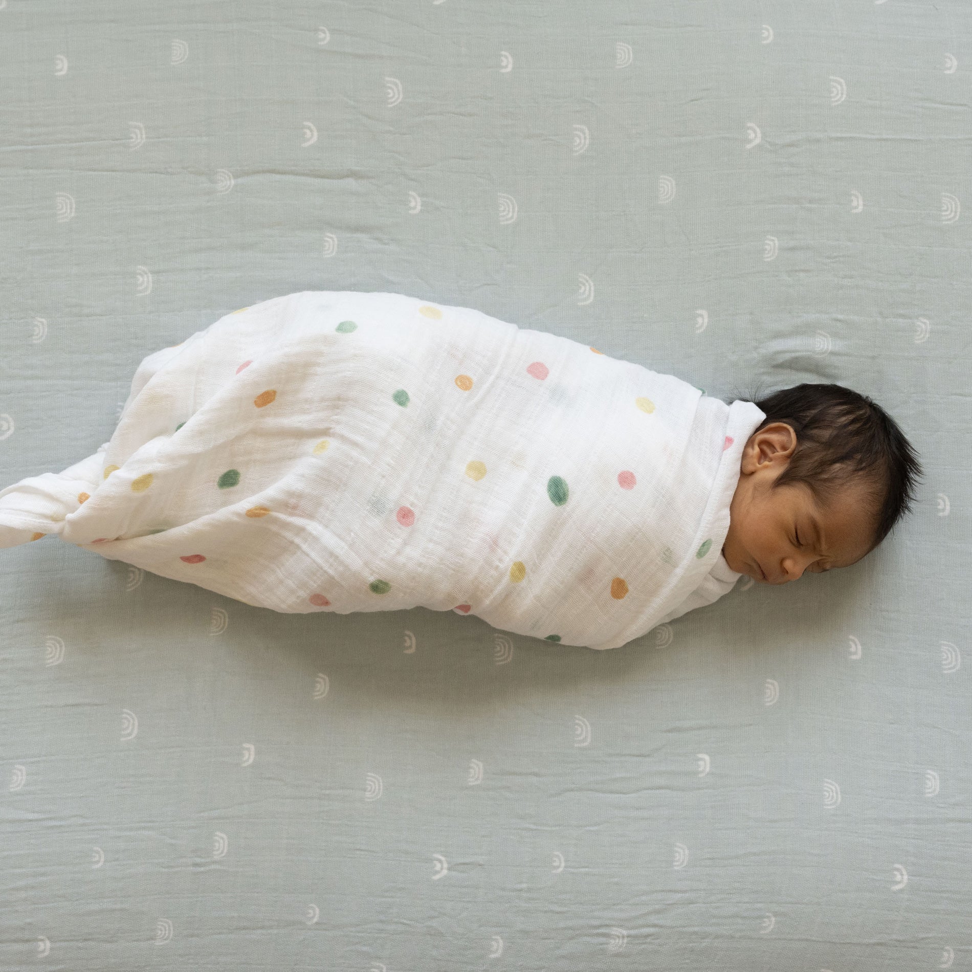 Cotton Muslin Swaddle Blanket - Party Dots