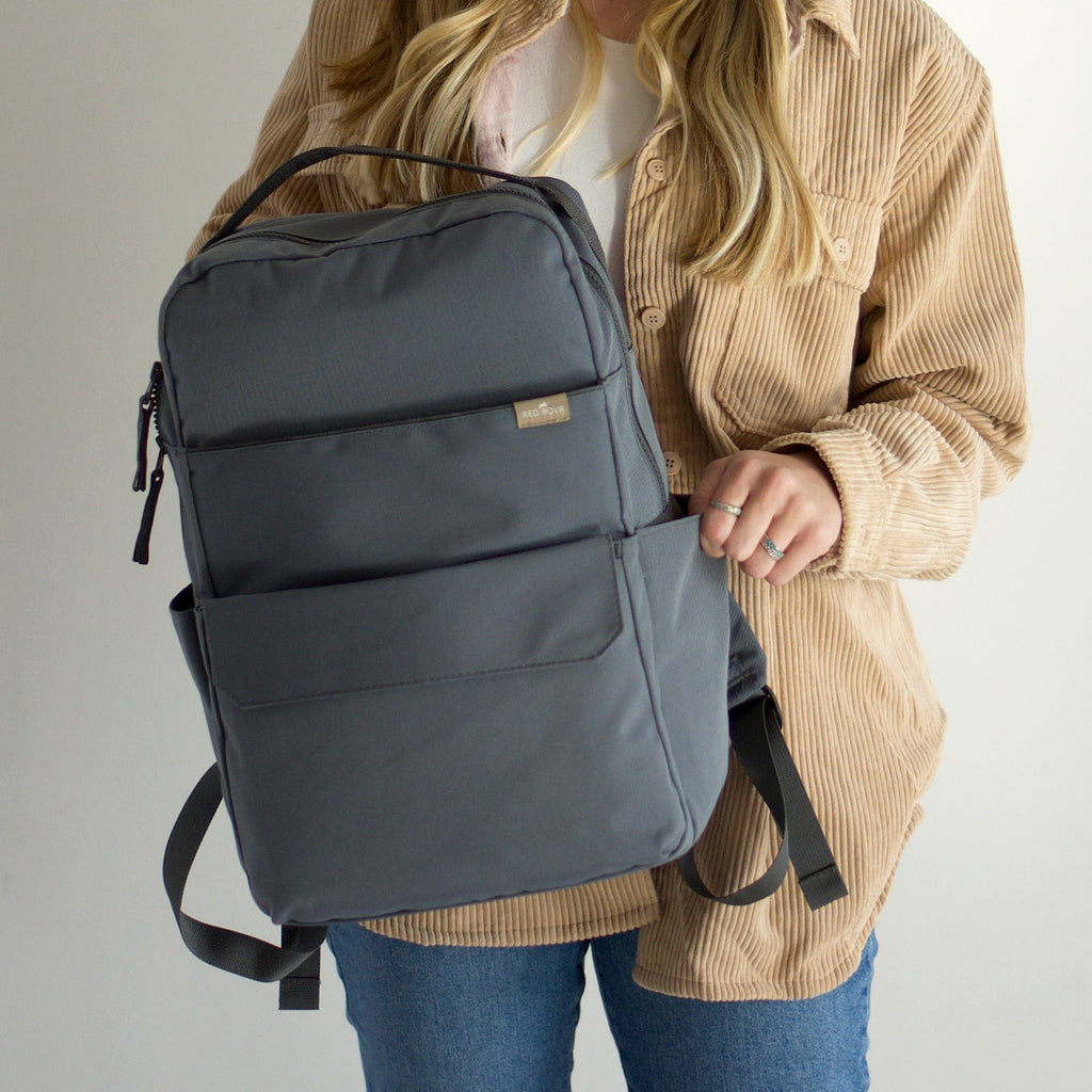 Red Rovr Roo Charcoal Backpack | Diaper & Travel Bags | Little Unicorn USA