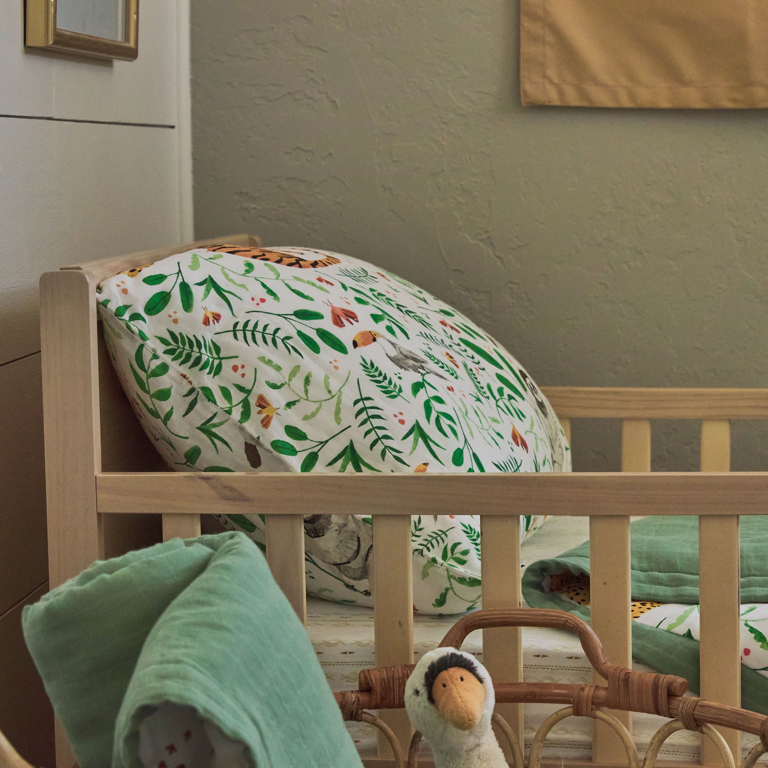 Cotton Muslin Toddler Bedding 3 Piece Set - Mighty Jungle