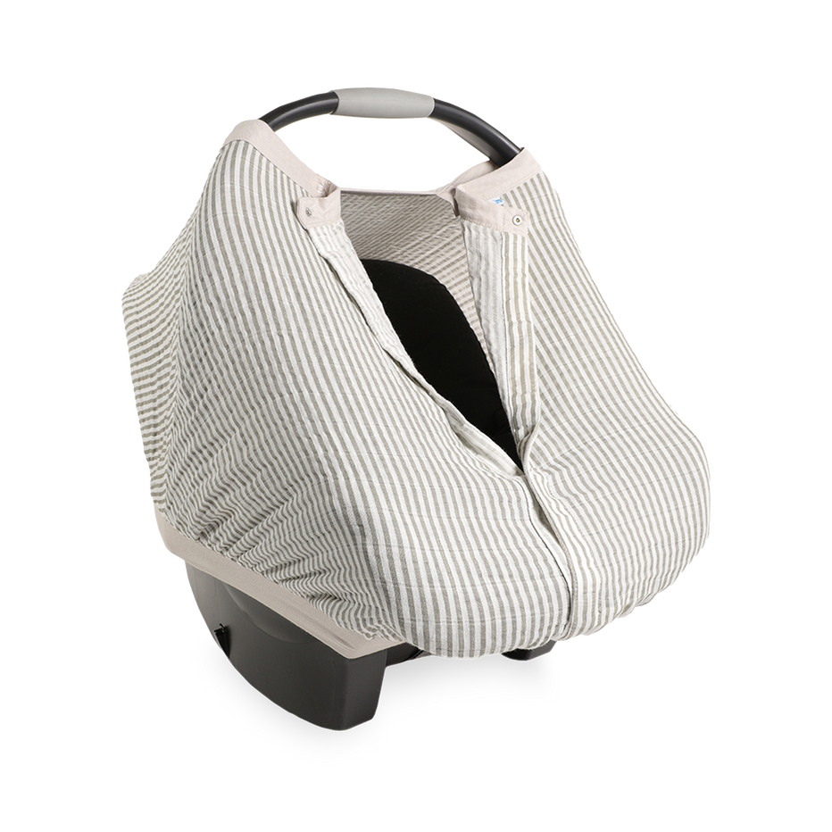Cotton Muslin Car Seat Canopy Grey Stripe Little Unicorn USA