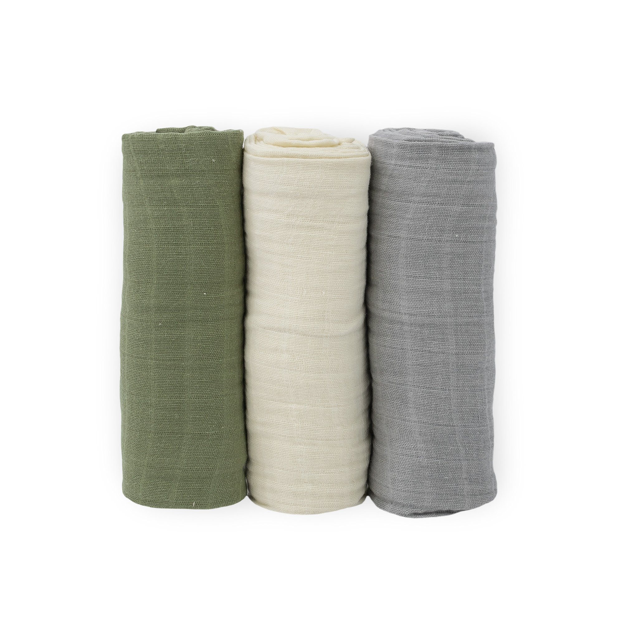 Cotton Muslin Swaddle Blanket 3 Pack - Fern