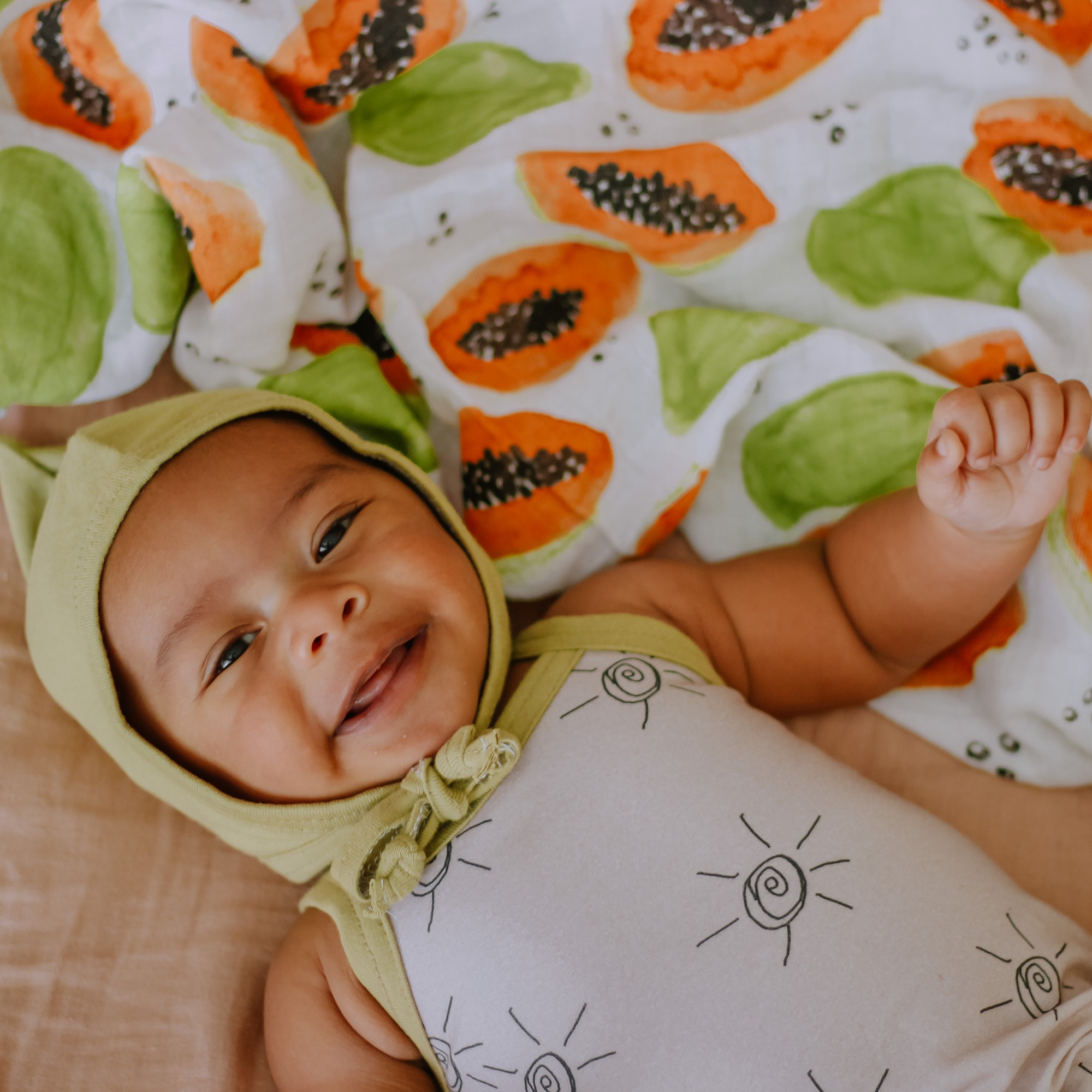 Cotton Muslin Swaddle Blanket 3 Pack - Tropical Fruit