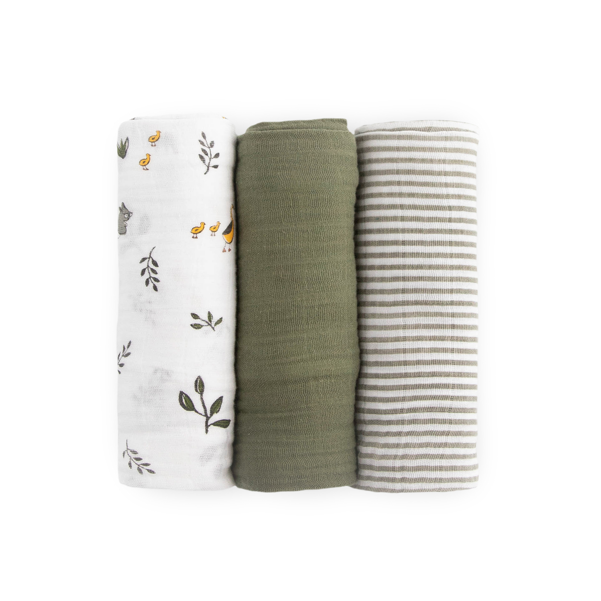 Cotton Muslin Swaddle Blanket 3 Pack - Forest Friends 2