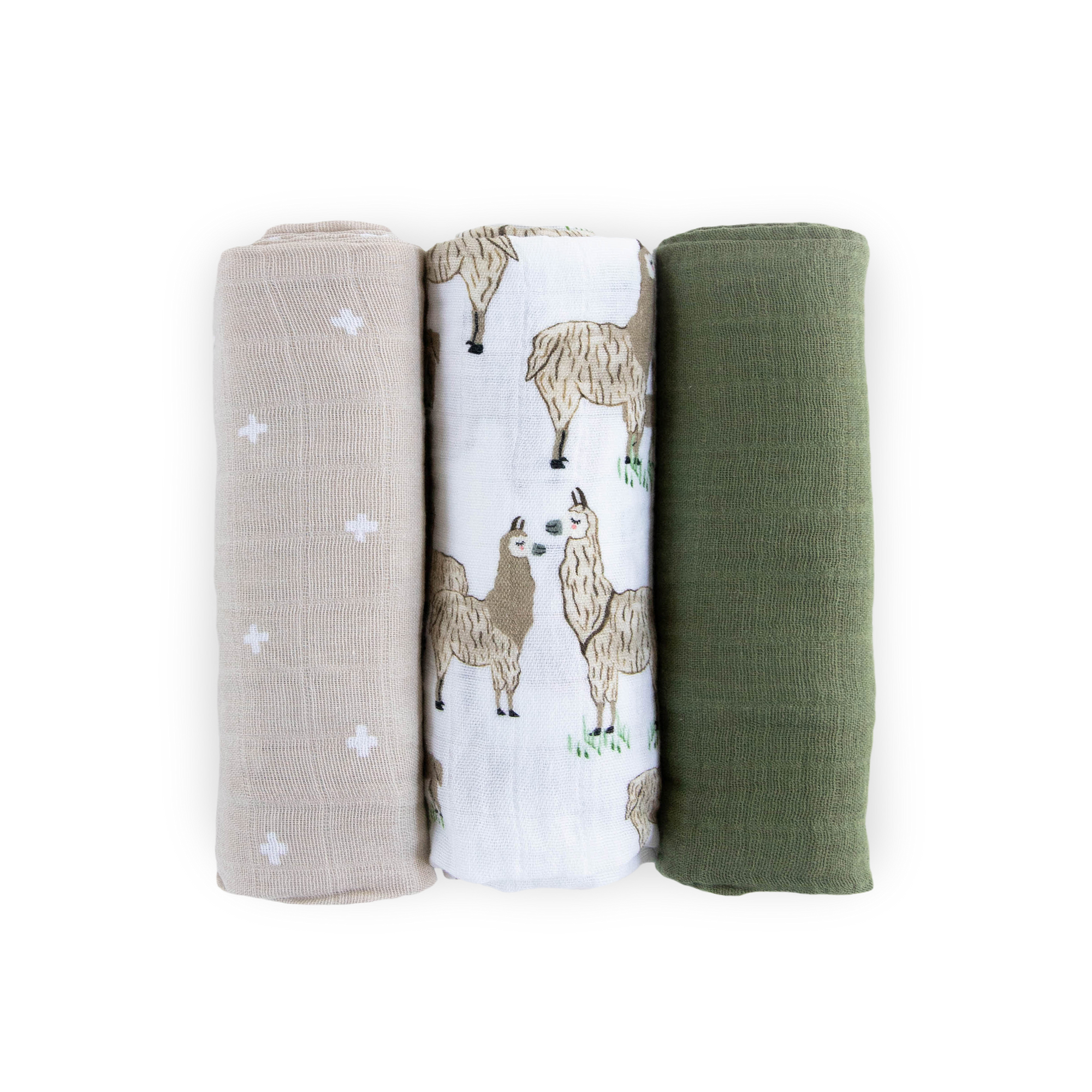 Cotton Muslin Swaddle Blanket 3 Pack - Llama Llama