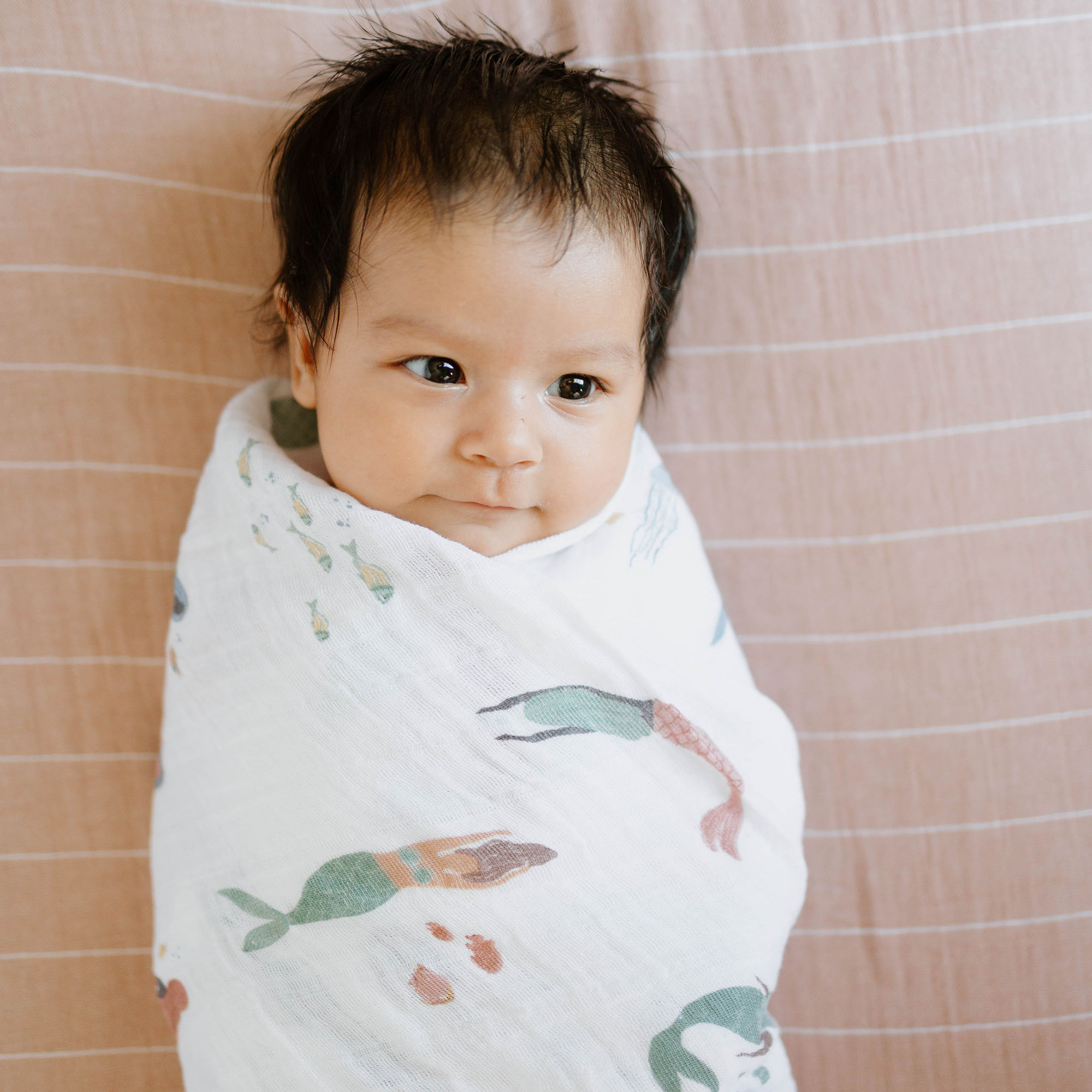 Cotton Muslin Swaddle Blanket 3 Pack - Mermaids