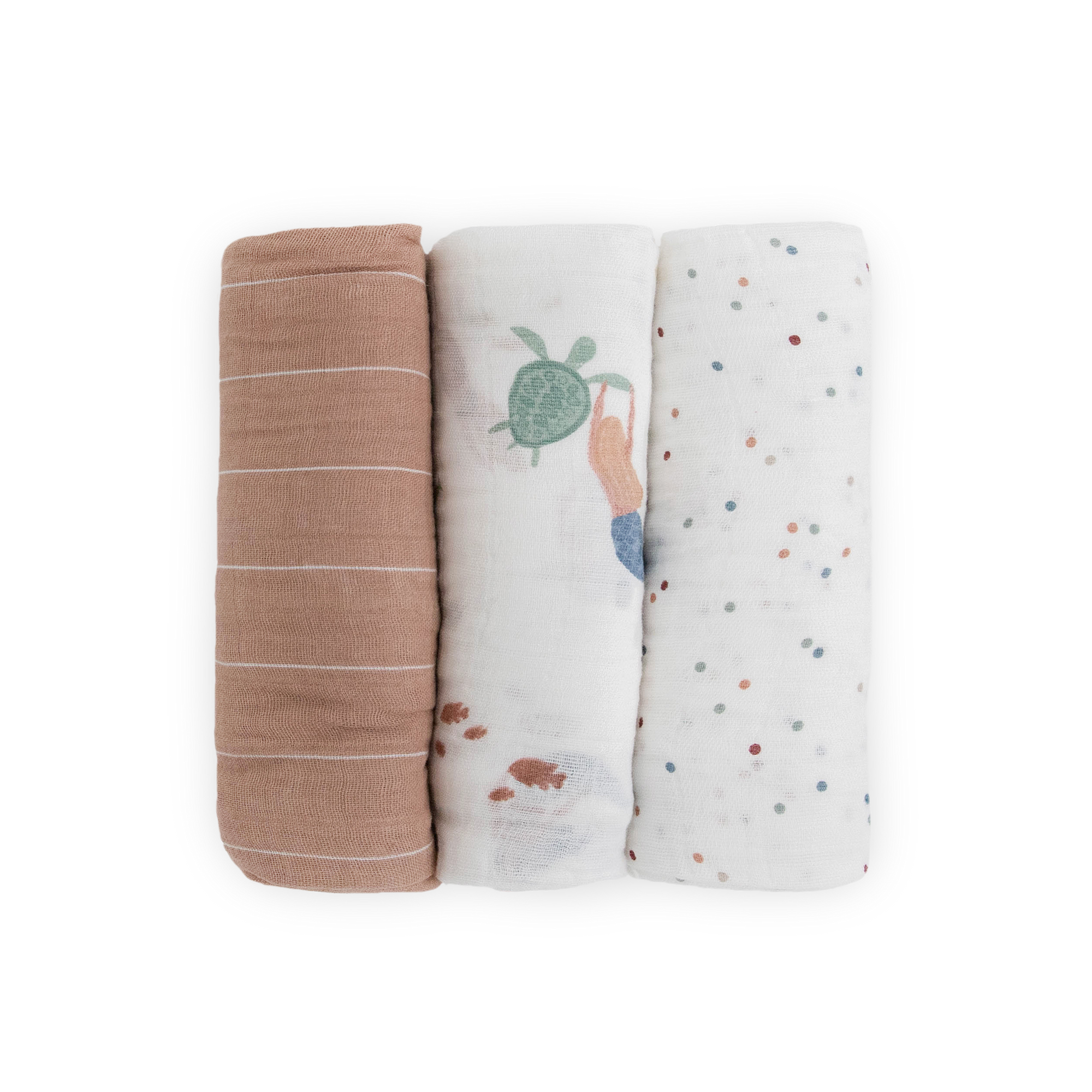 Cotton Muslin Swaddle Blanket 3 Pack - Mermaids