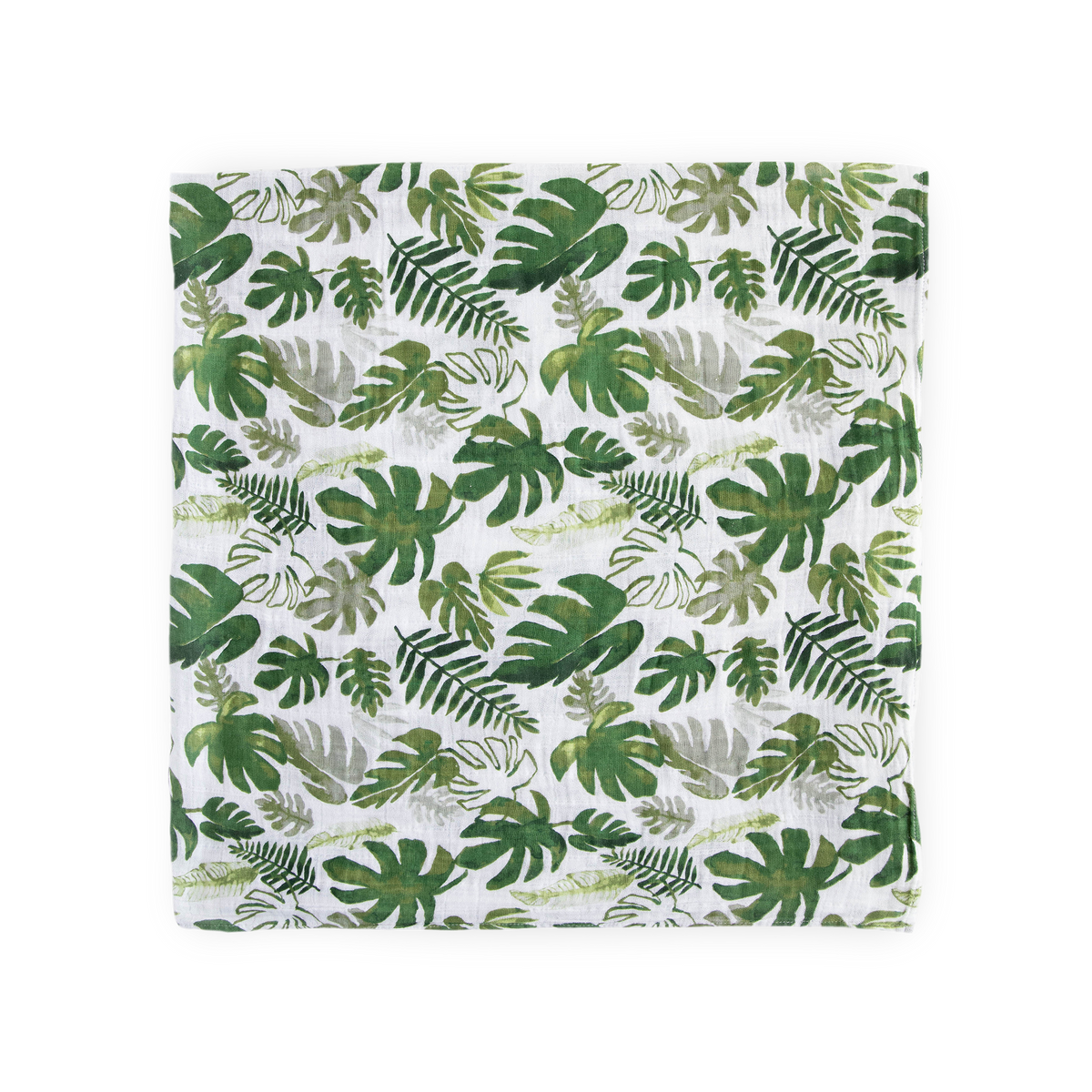 Cotton Muslin Swaddle Baby Blanket - Tropical Leaf – Little Unicorn USA