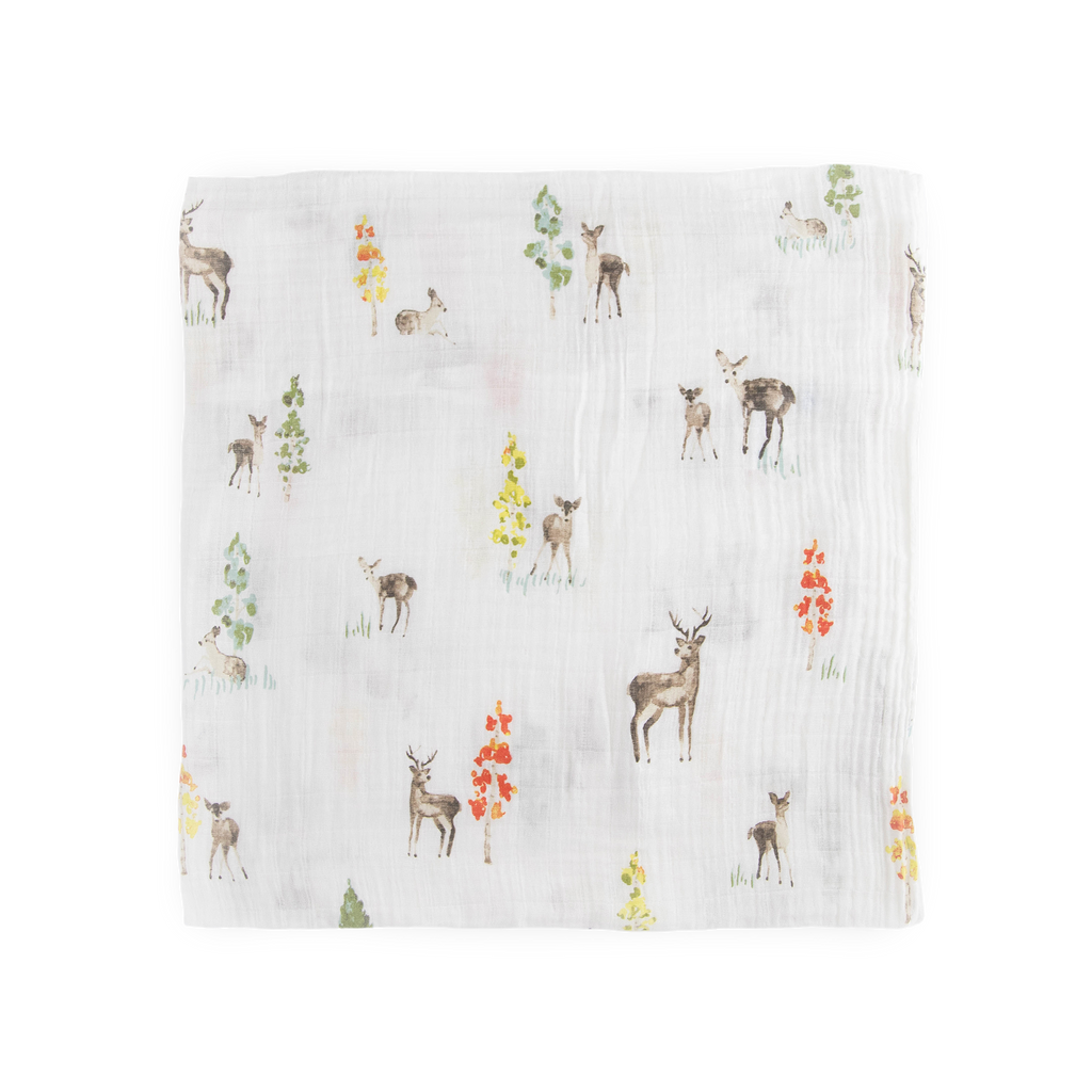 Cotton Muslin Swaddle Baby Blanket - Oh Deer! – Little Unicorn USA