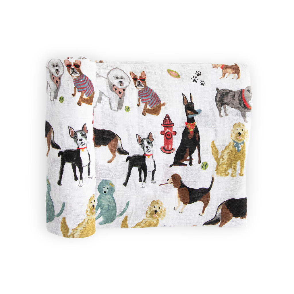 Cotton Muslin Swaddle Baby Blanket Woof Little Unicorn USA
