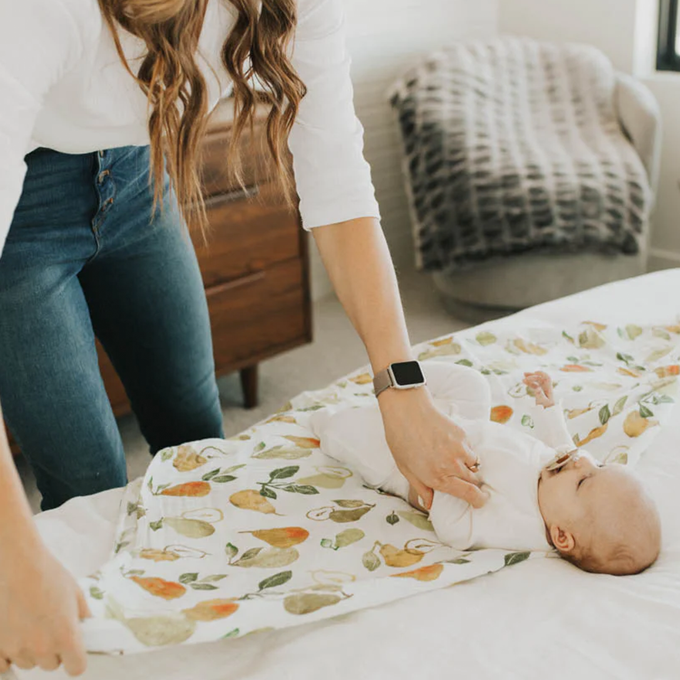 Cotton Muslin Swaddle Blanket - Peary Nice