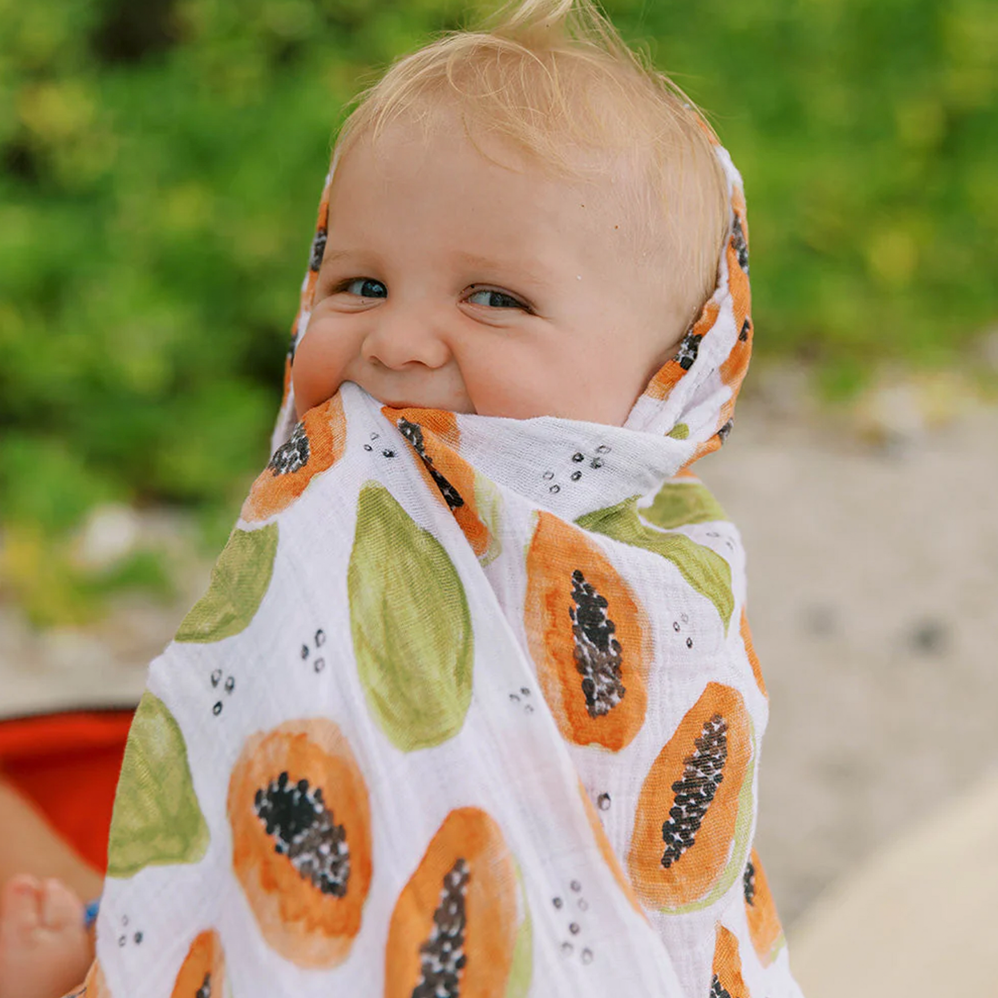 Cotton Muslin Swaddle Baby Blanket Papaya Little Unicorn USA