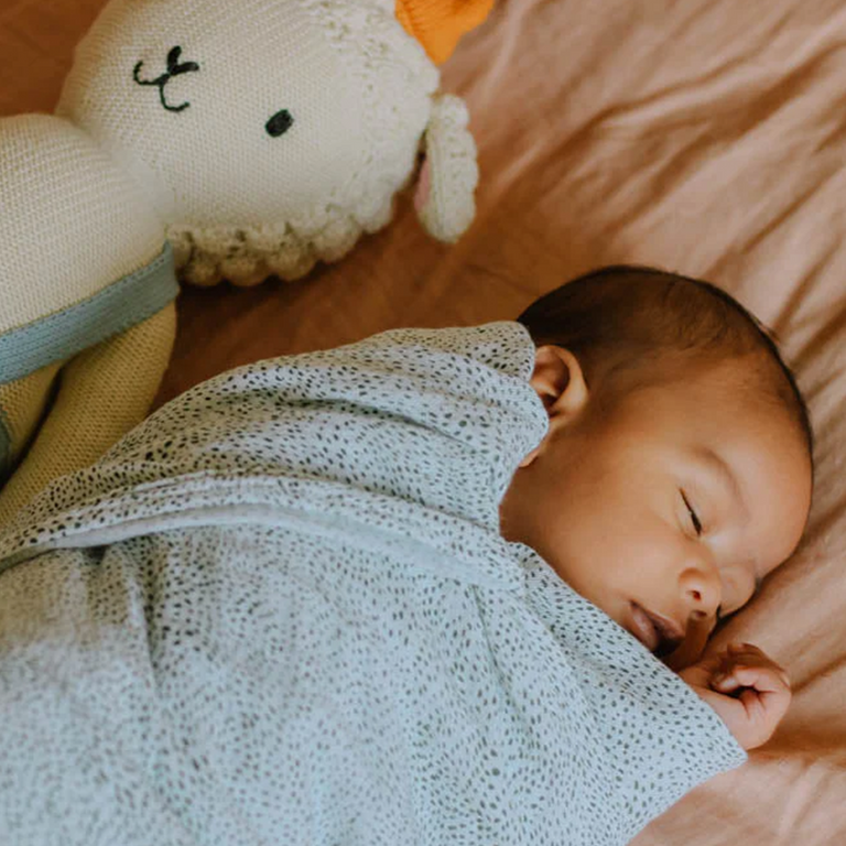 Cotton Muslin Swaddle Baby Blanket Green Seed Little Unicorn USA