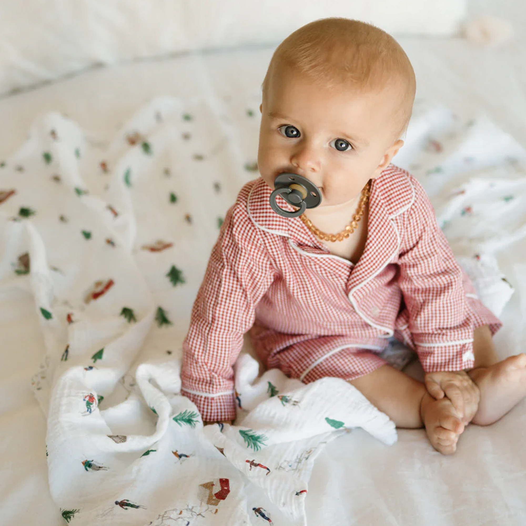 Cotton Muslin Swaddle Blanket - Powder Party