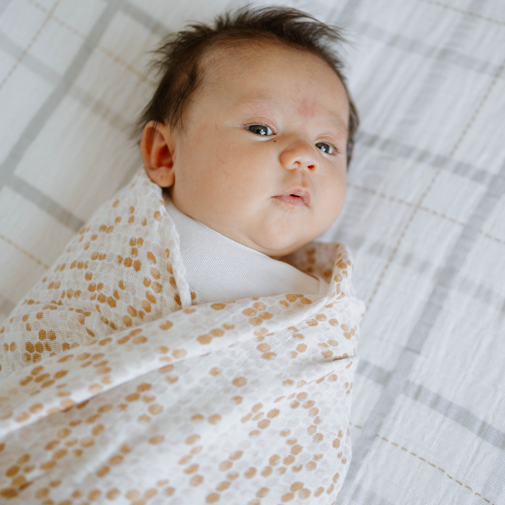 Cotton Muslin Swaddle Blanket - Honeycomb