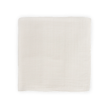 Cotton Muslin Swaddle Blanket - Tan Gingham