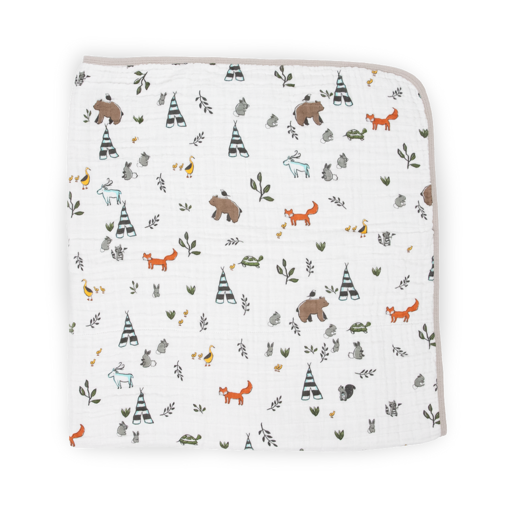 Cotton Muslin Baby Quilt - Forest Friends – Little Unicorn USA