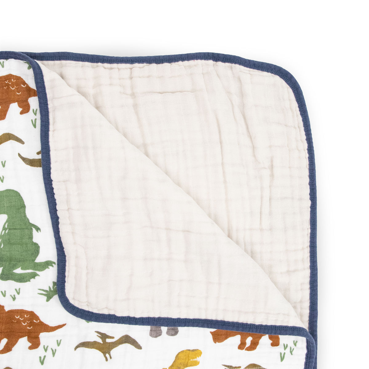 Cotton Muslin Baby Quilt Dino Friends Little Unicorn USA