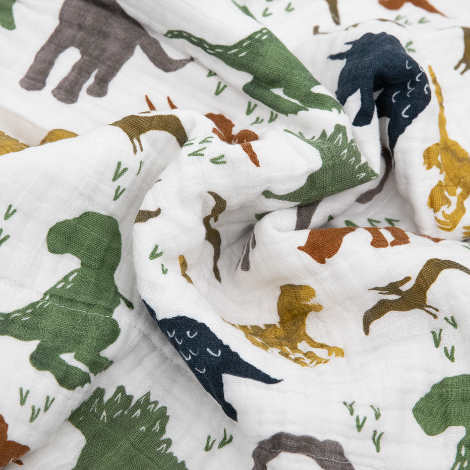 Cotton Muslin Baby Quilt - Dino Friends – Little Unicorn USA