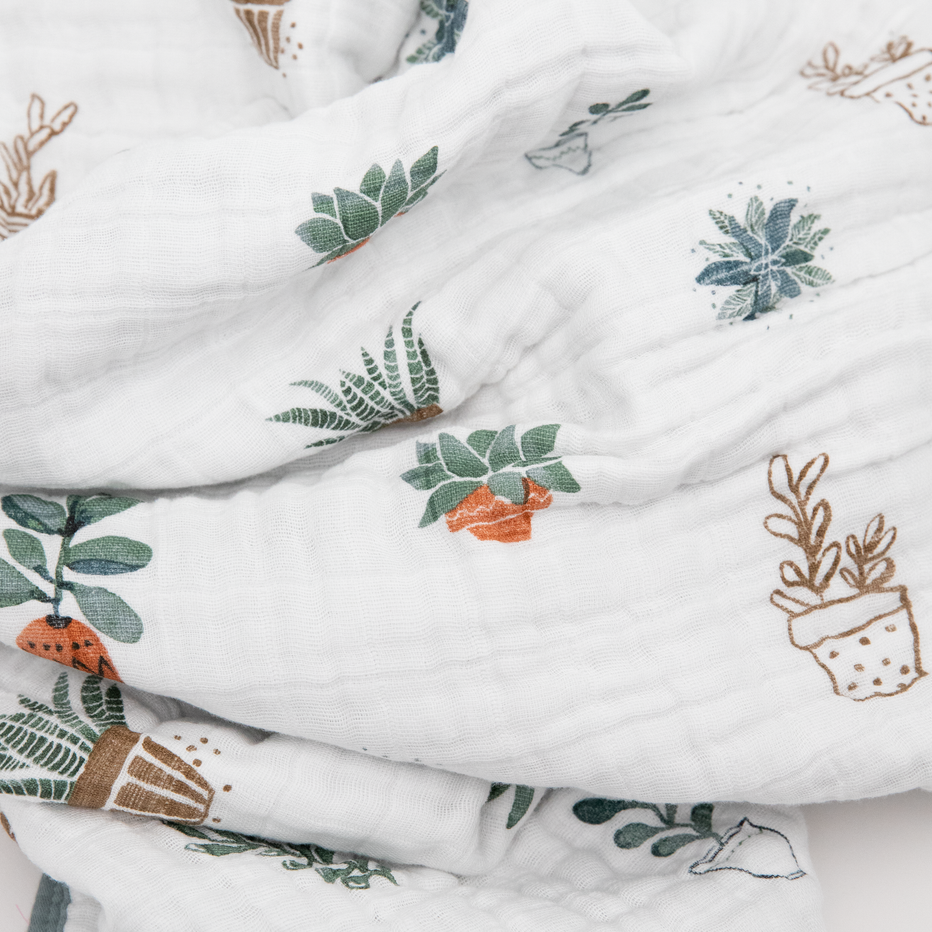 Cotton Muslin Baby Quilt Prickle Pots Little Unicorn USA