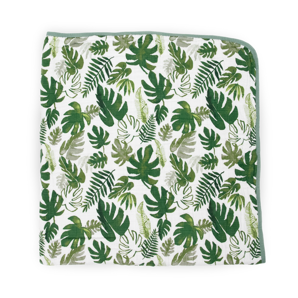 Cotton Muslin Baby Quilt - Tropical Leaf – Little Unicorn USA