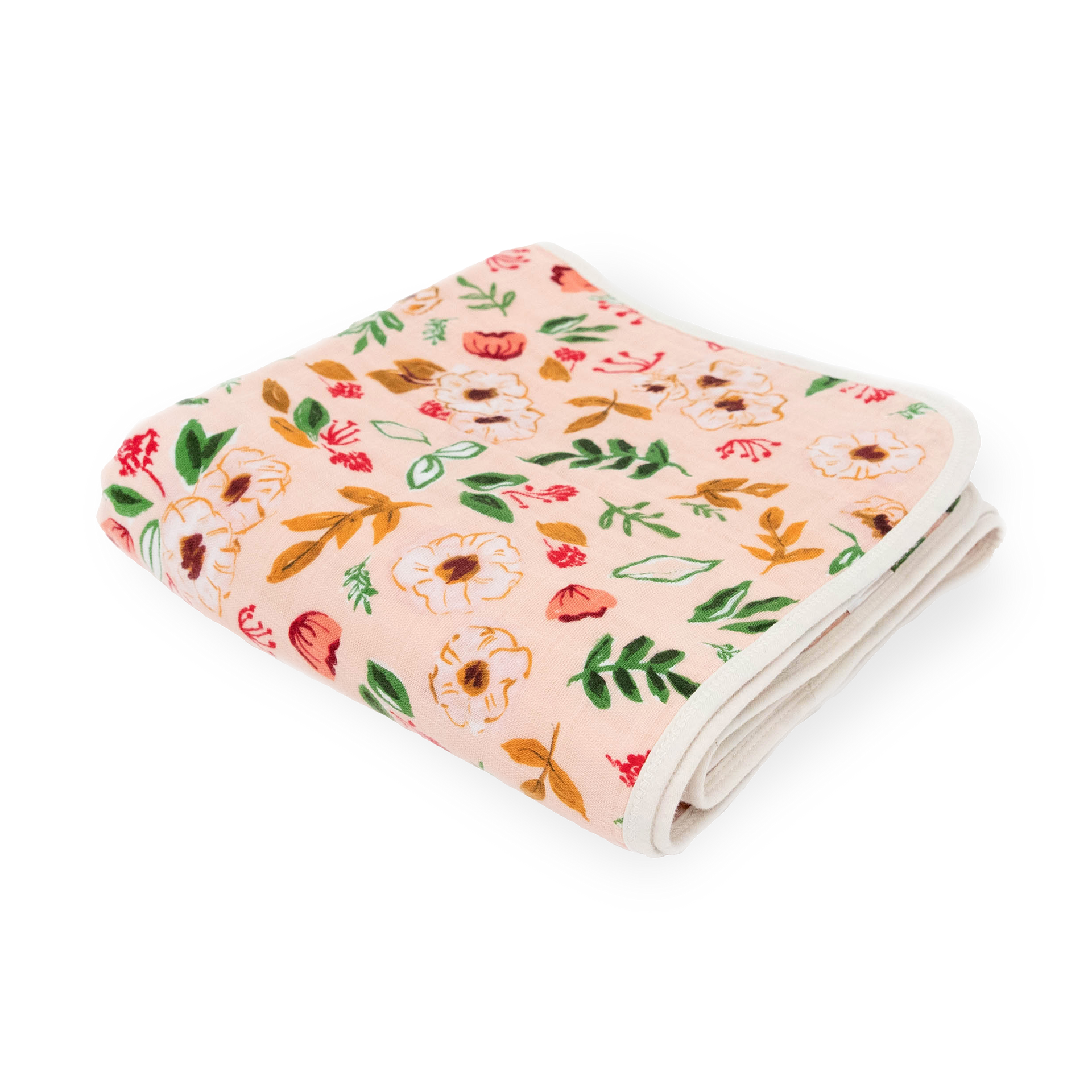 Original Cotton Muslin Quilt Vintage Floral Little Unicorn USA