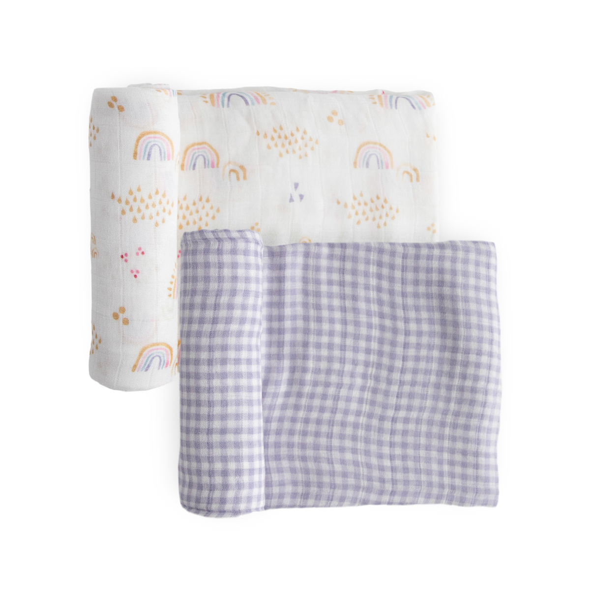 Deluxe Muslin Swaddle Blanket 2 Pack - Rainbow Gingham – Little Unicorn USA