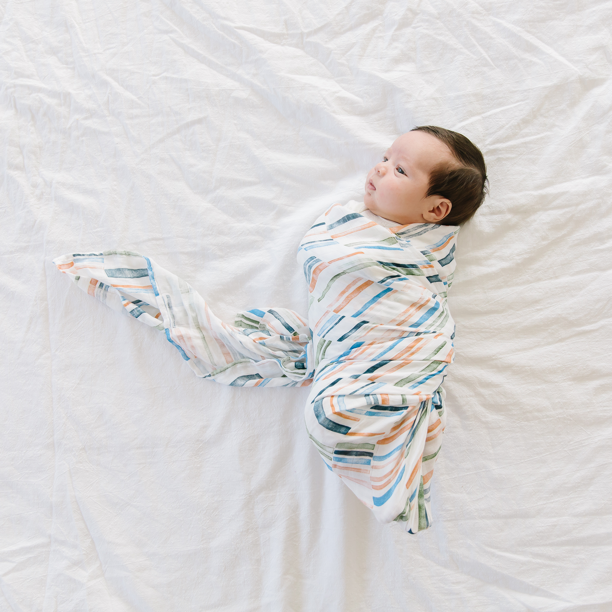 Deluxe Muslin Swaddle Blanket - Weston Stripe