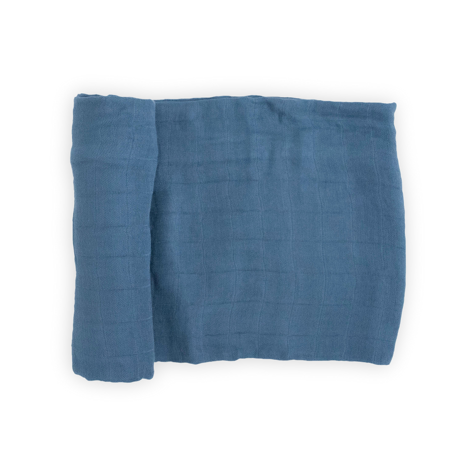 Deluxe Muslin Swaddle Blanket - Blue Dusk – Little Unicorn USA