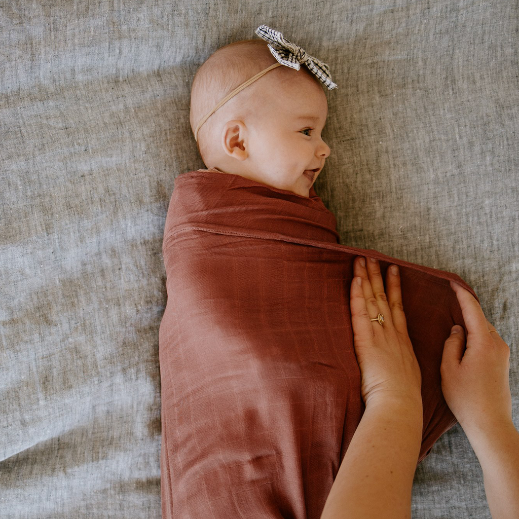 Deluxe Muslin Swaddle Blanket - Dusty Maroon – Little Unicorn USA