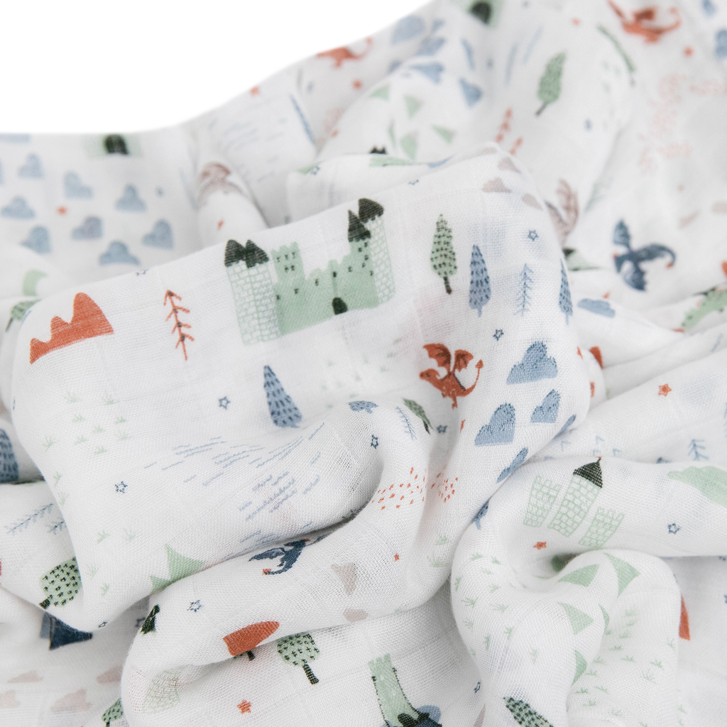 Dragon Swaddle Blanket | Deluxe Muslin Swaddle | Little Unicorn USA