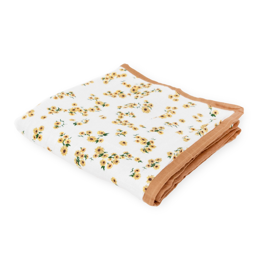 Original Deluxe Muslin Quilt Ditsy Sunflower Little Unicorn USA