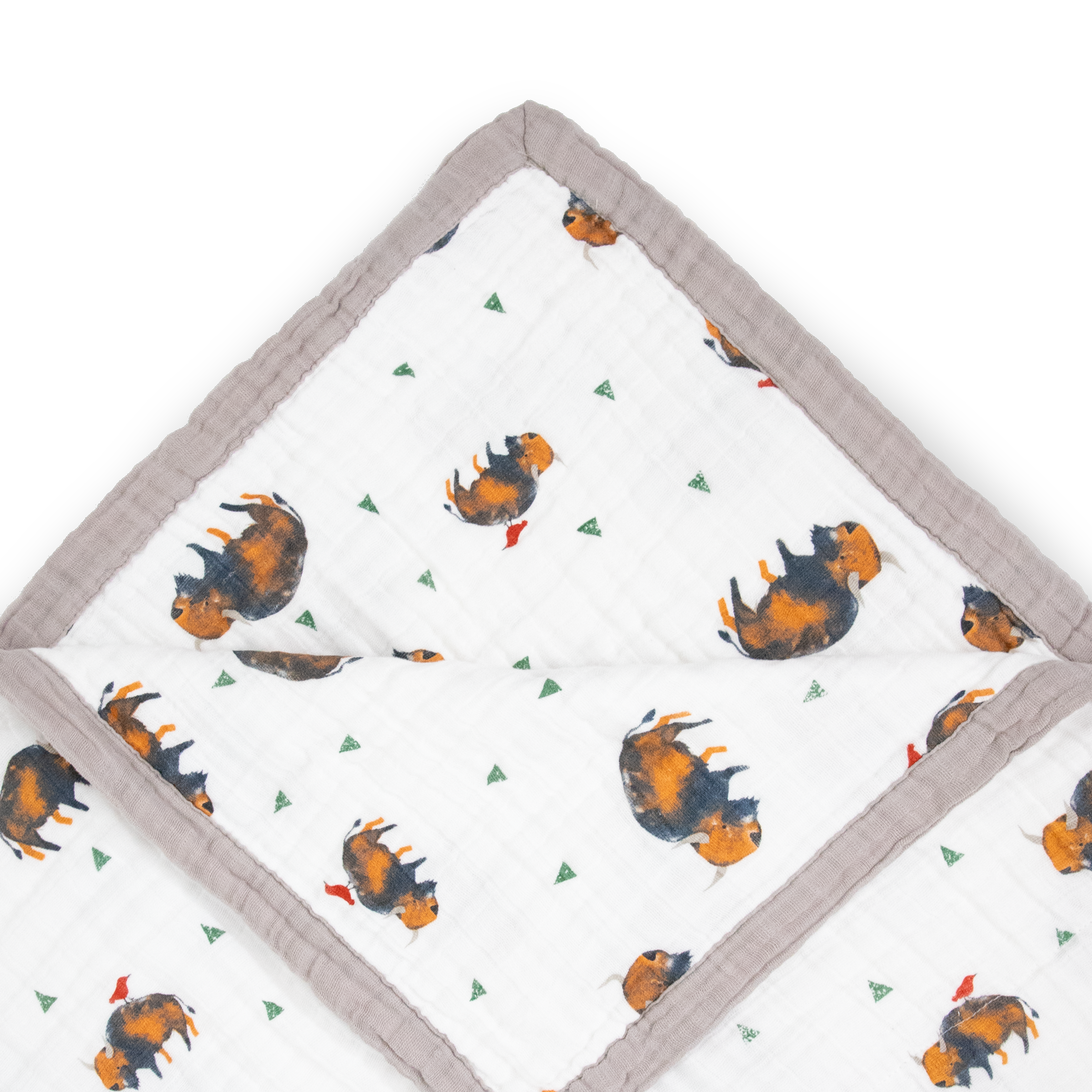 Cotton Muslin Quilted Throw - Bison