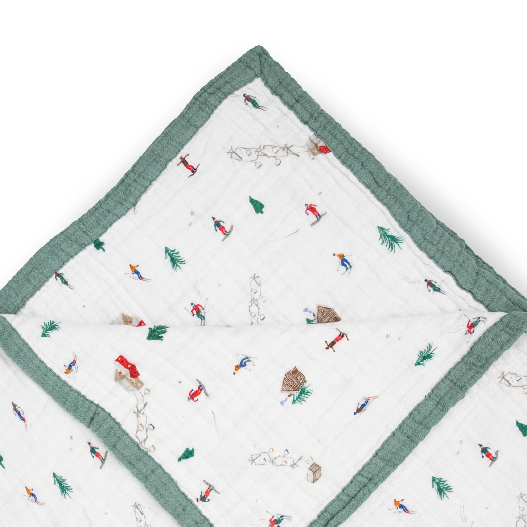 Cotton Muslin Quilted Throw - Powder Party