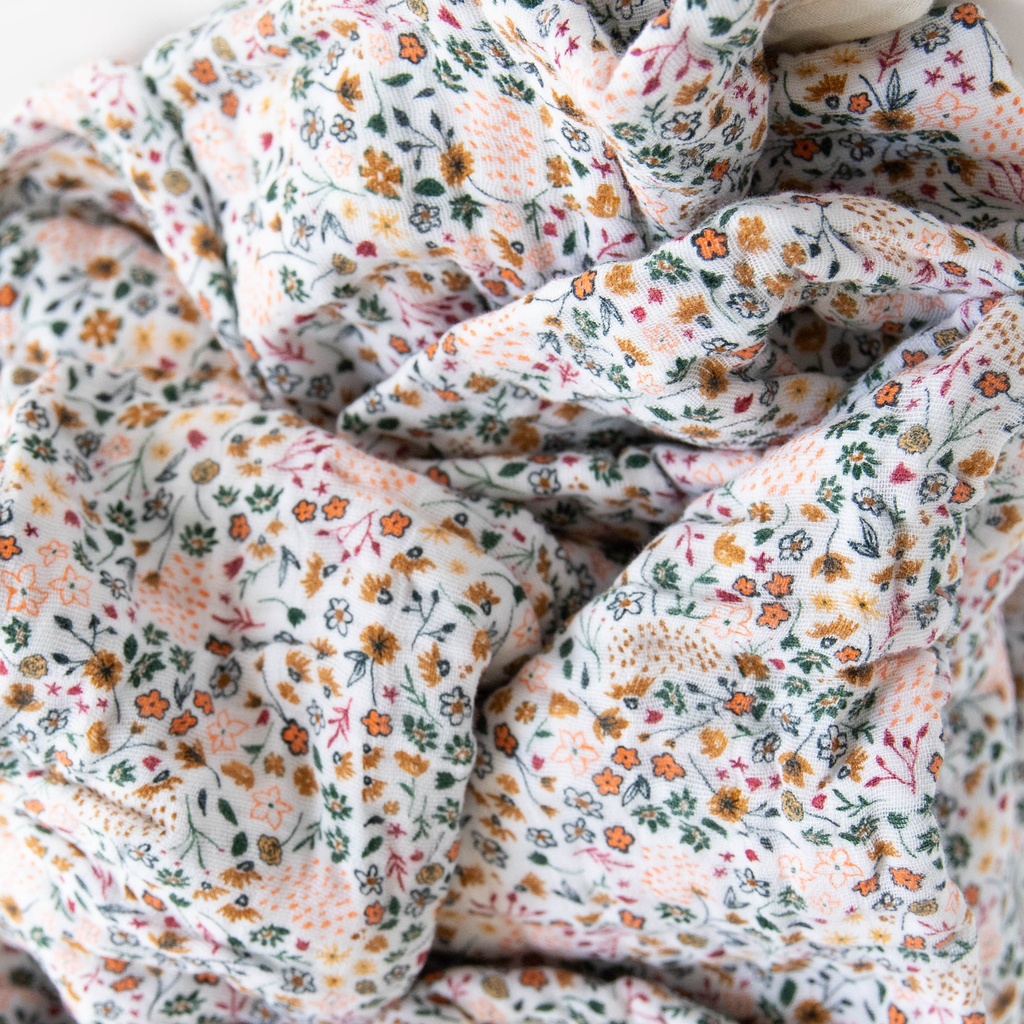 Cotton Muslin Quilted Throw - Pressed Petals – Little Unicorn USA
