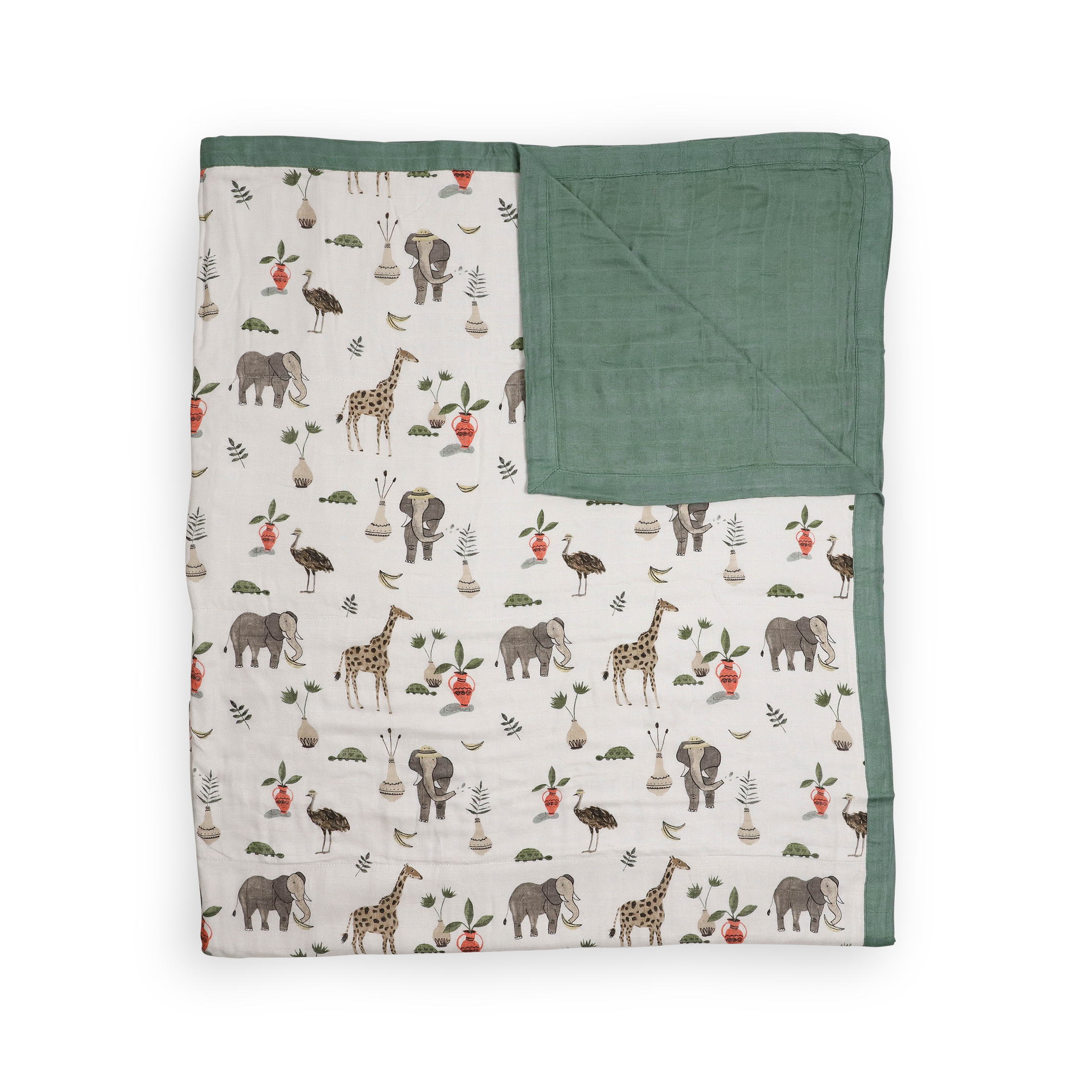 Deluxe Muslin Quilted Throw - Safari Social 2